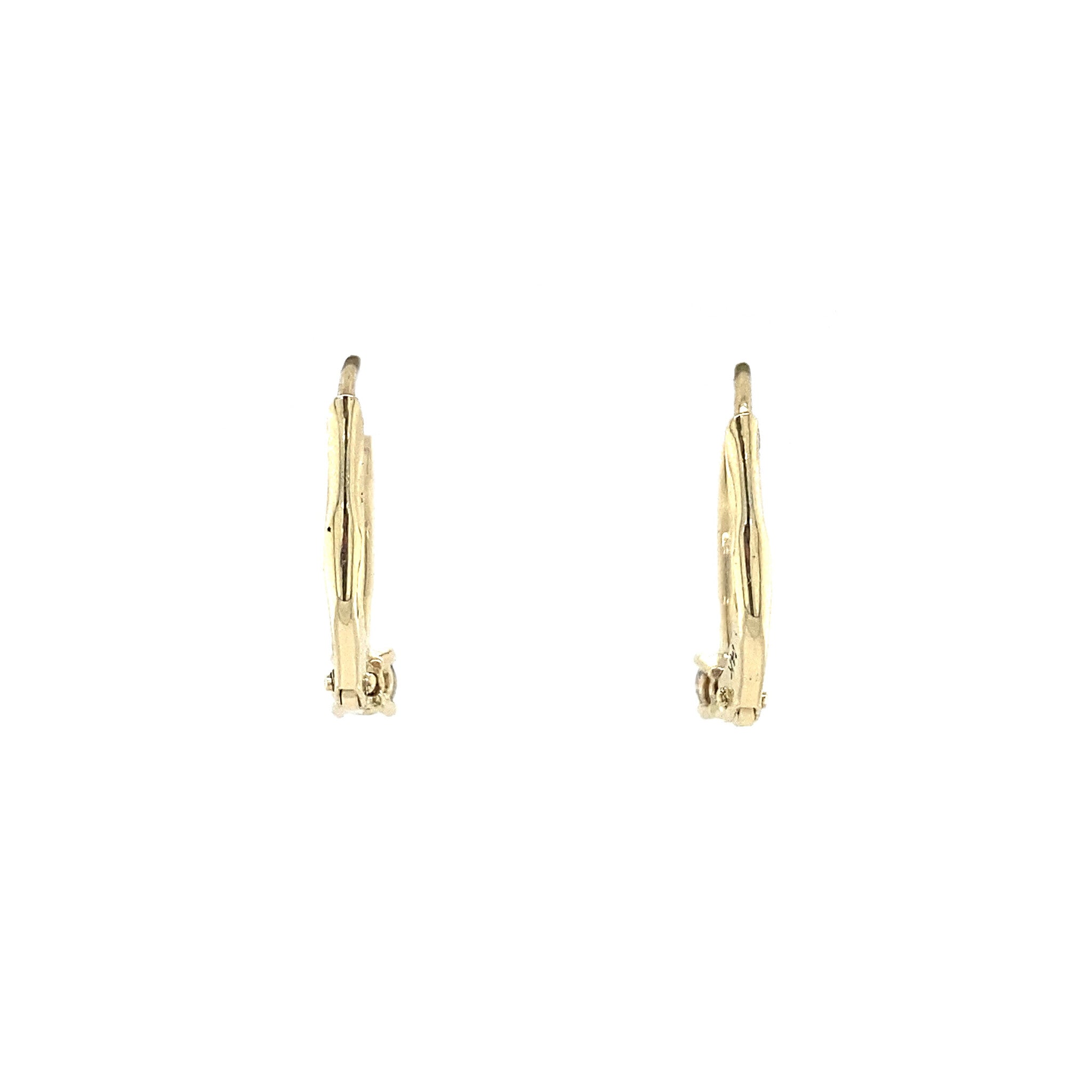 Gouden oorhangers met diamant 14 krt