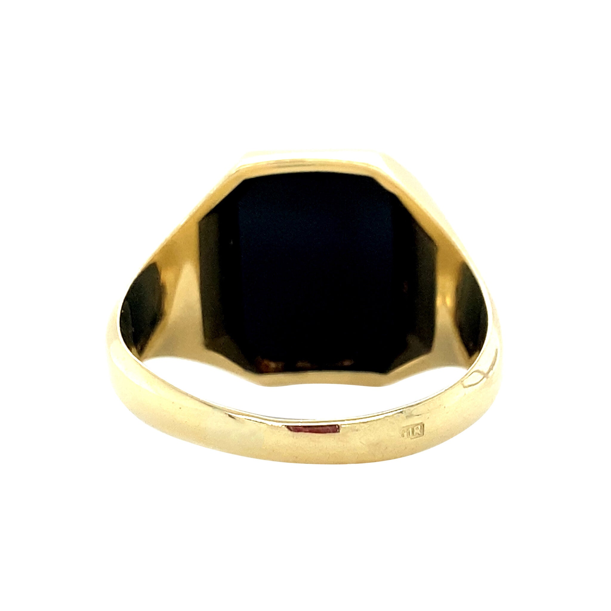 Gold vintage signet ring with onyx 14 kt