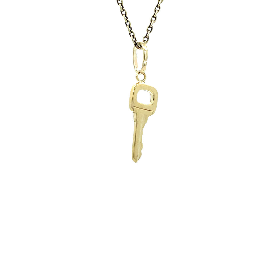 Golden vintage key pendant 14 kt