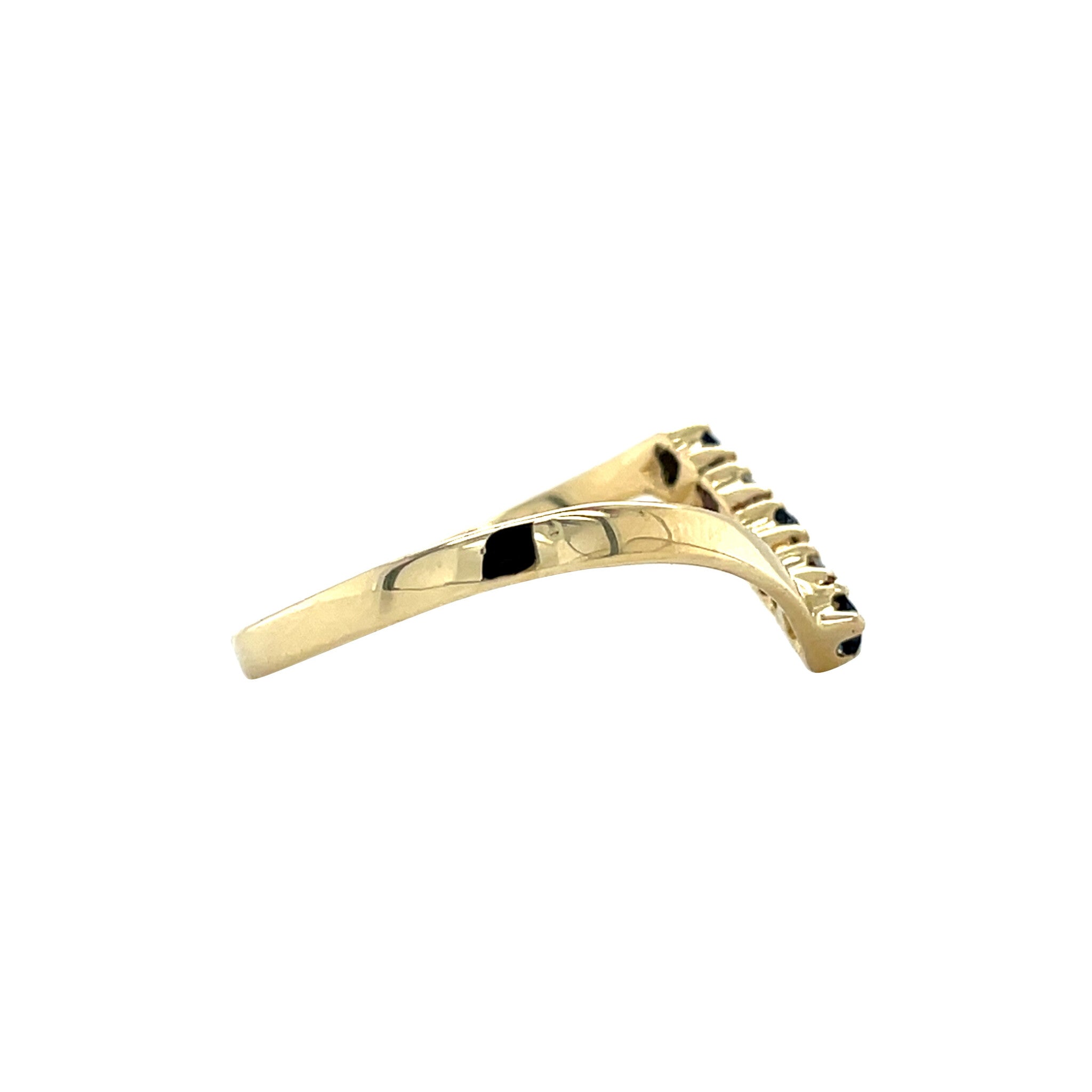 Vintage gold eternity ring with sapphire and diamond, 14 kt
