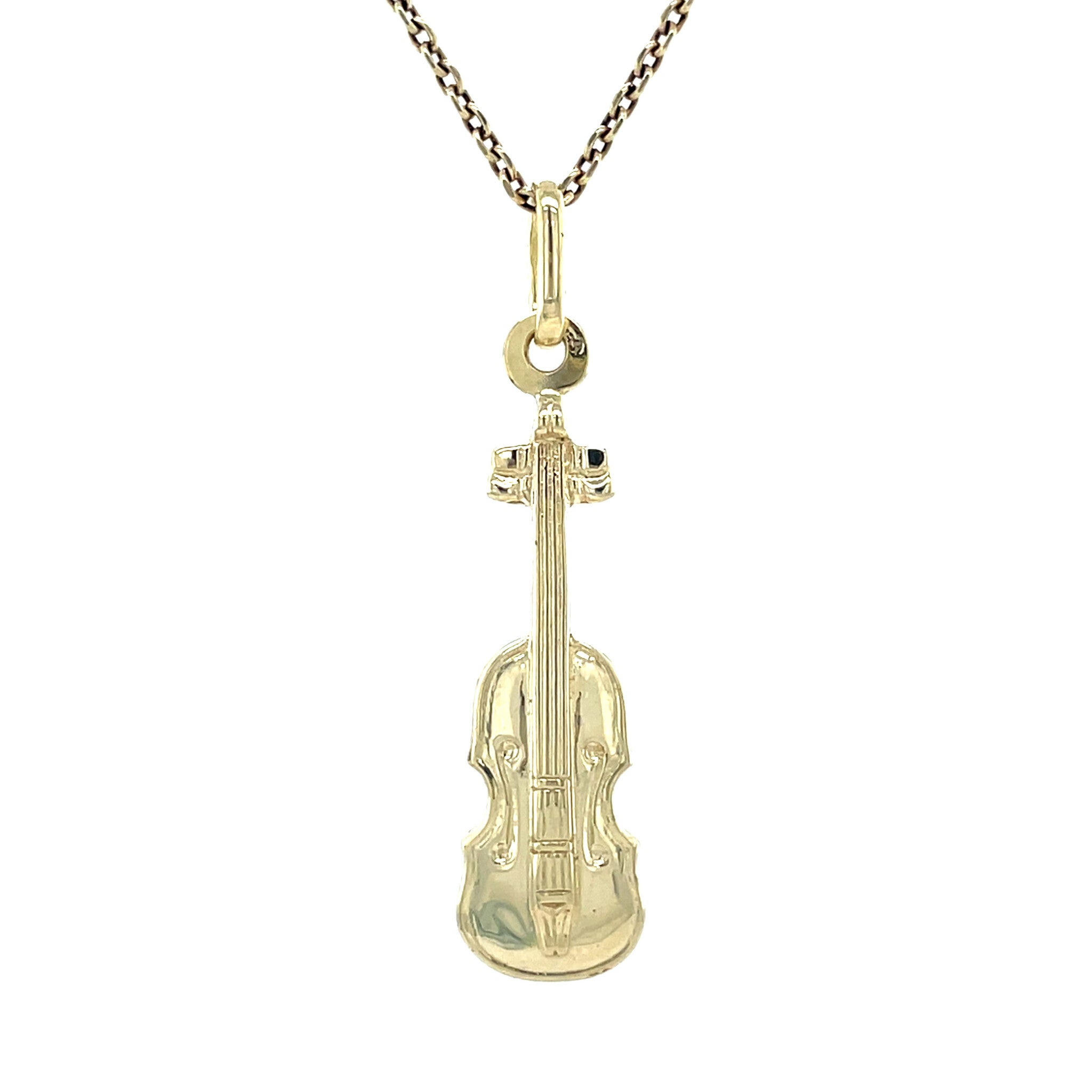 Vintage gold violin pendant 14 kt