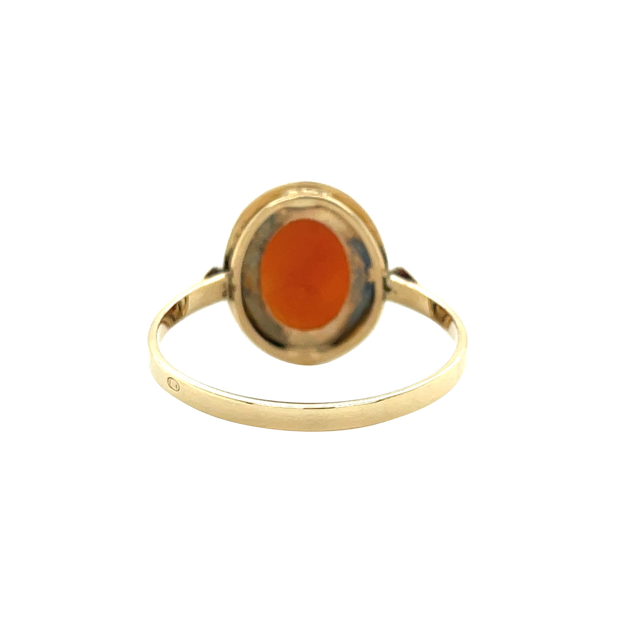 Gouden vintage ring met camee 14 kt