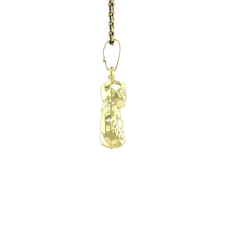 Gouden vintage Boeddha hanger 14 kt