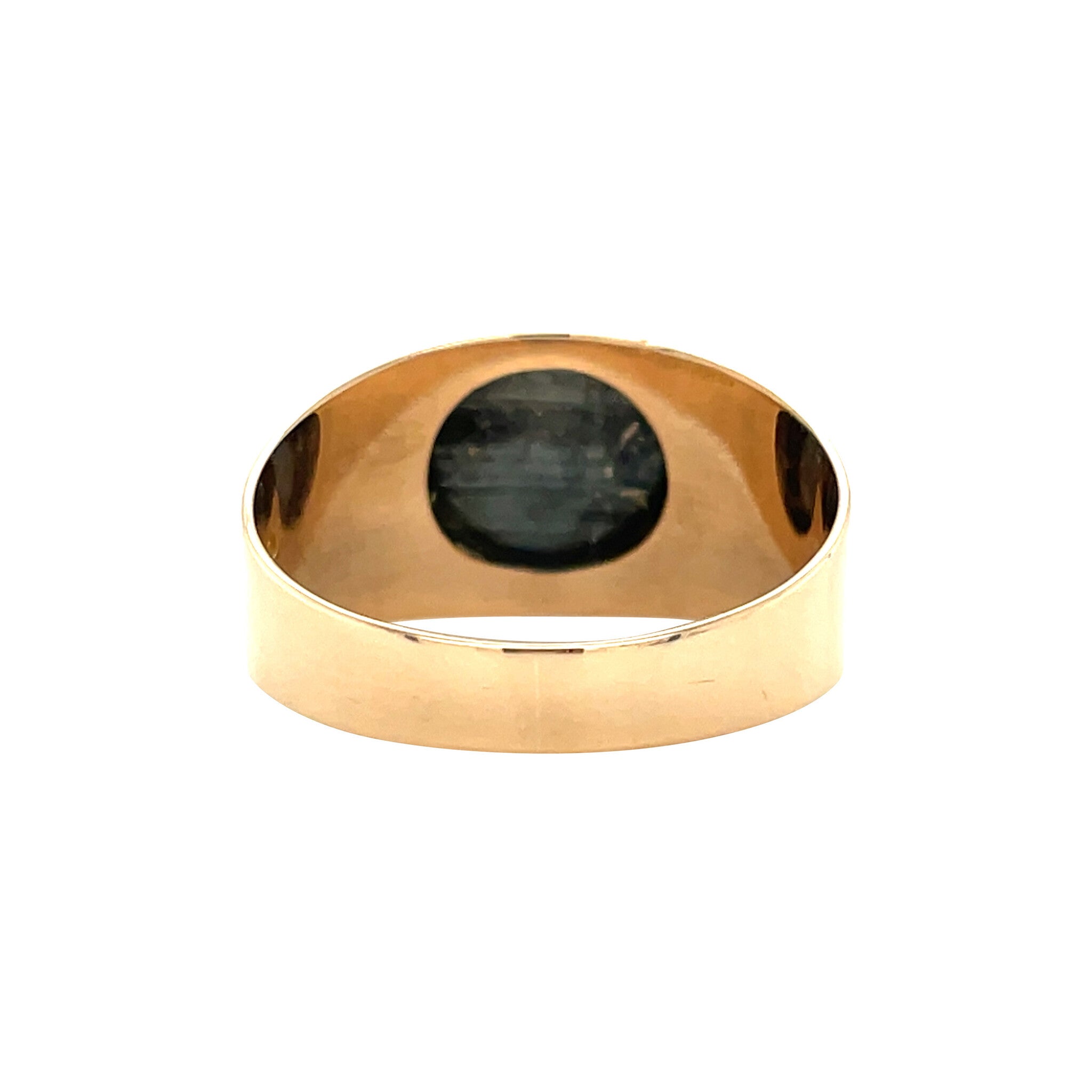Gouden vintage ring met hematiet 14 kt
