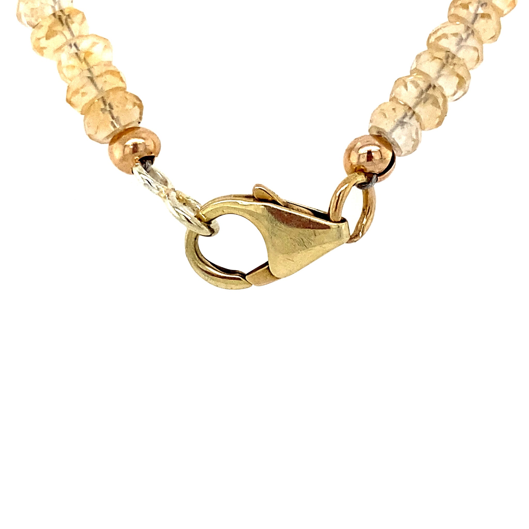Citrine necklace with gold clasp 14 krt
