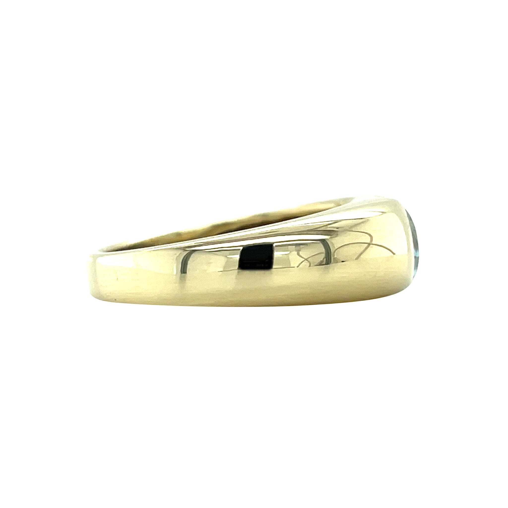 Gouden vintage ring met topaas 14 kt