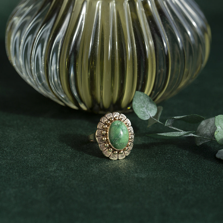 Gouden ring met Turkoois 14 krt