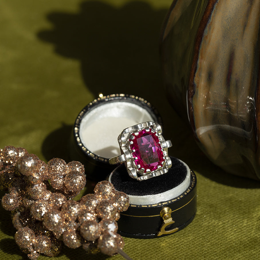 Queen's ring 925 - Hot Pink