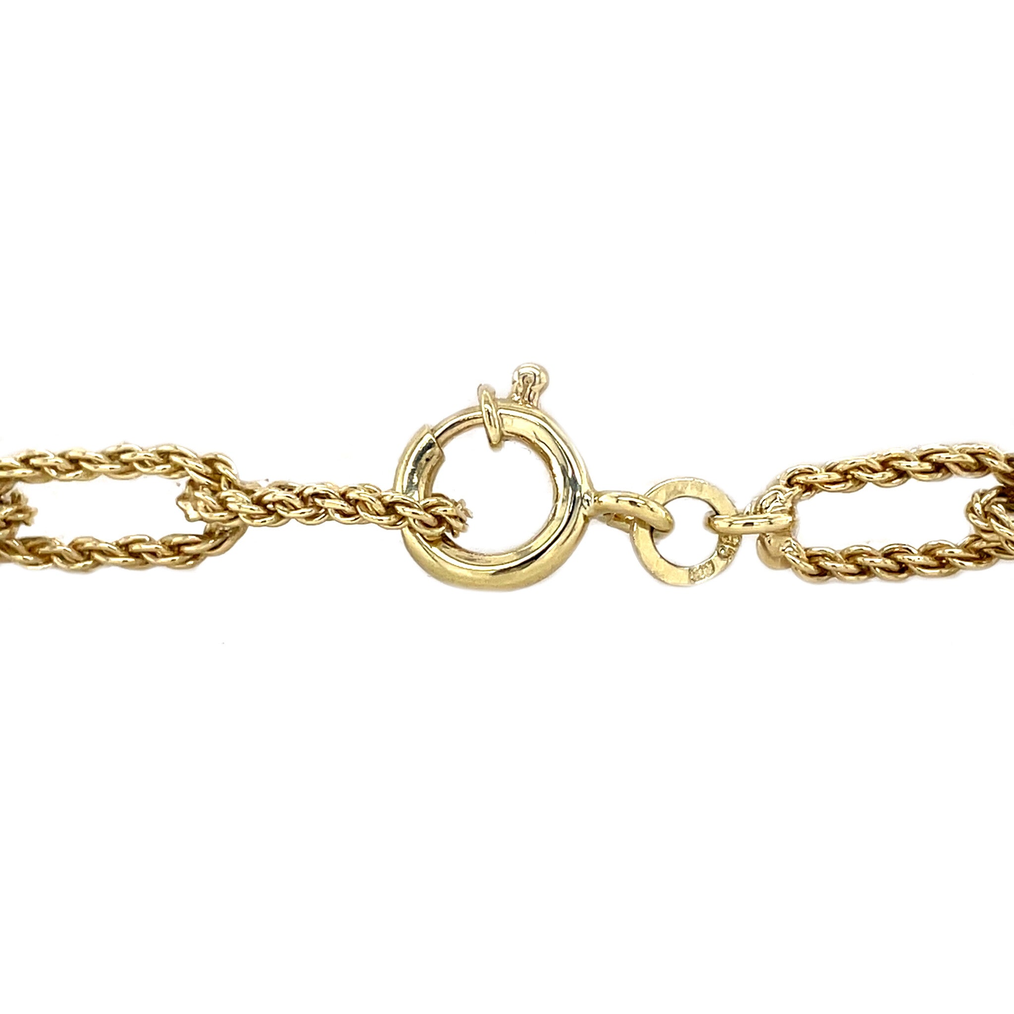 Gouden vintage paperclip armband 14 krt