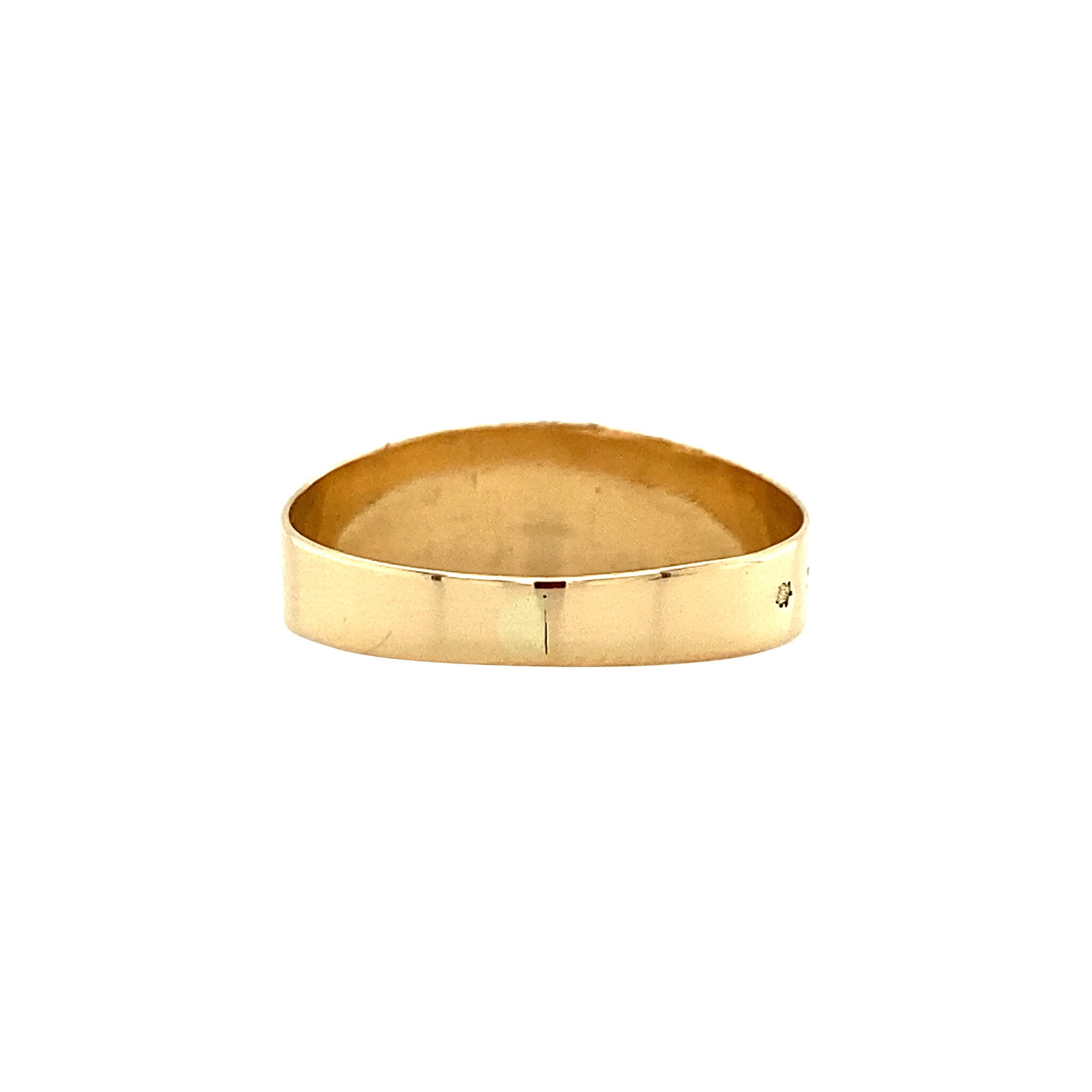 Gold ring with blood coral, 14 kt