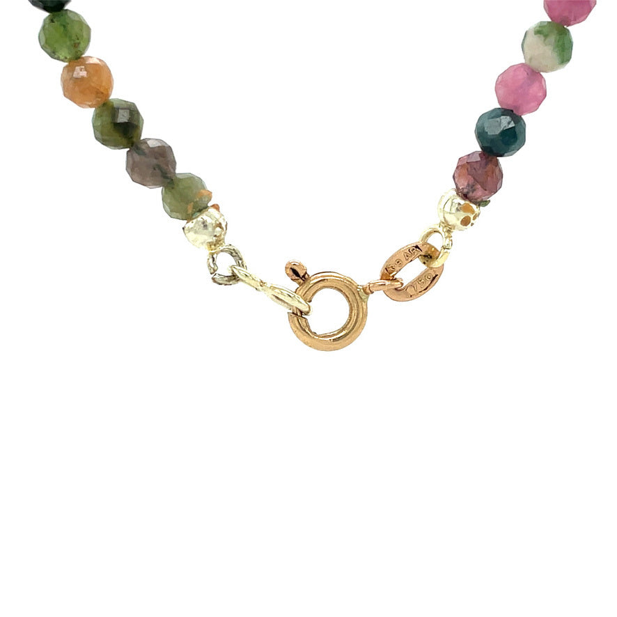 Vintage tourmaline necklace with gold clasp 18 kt