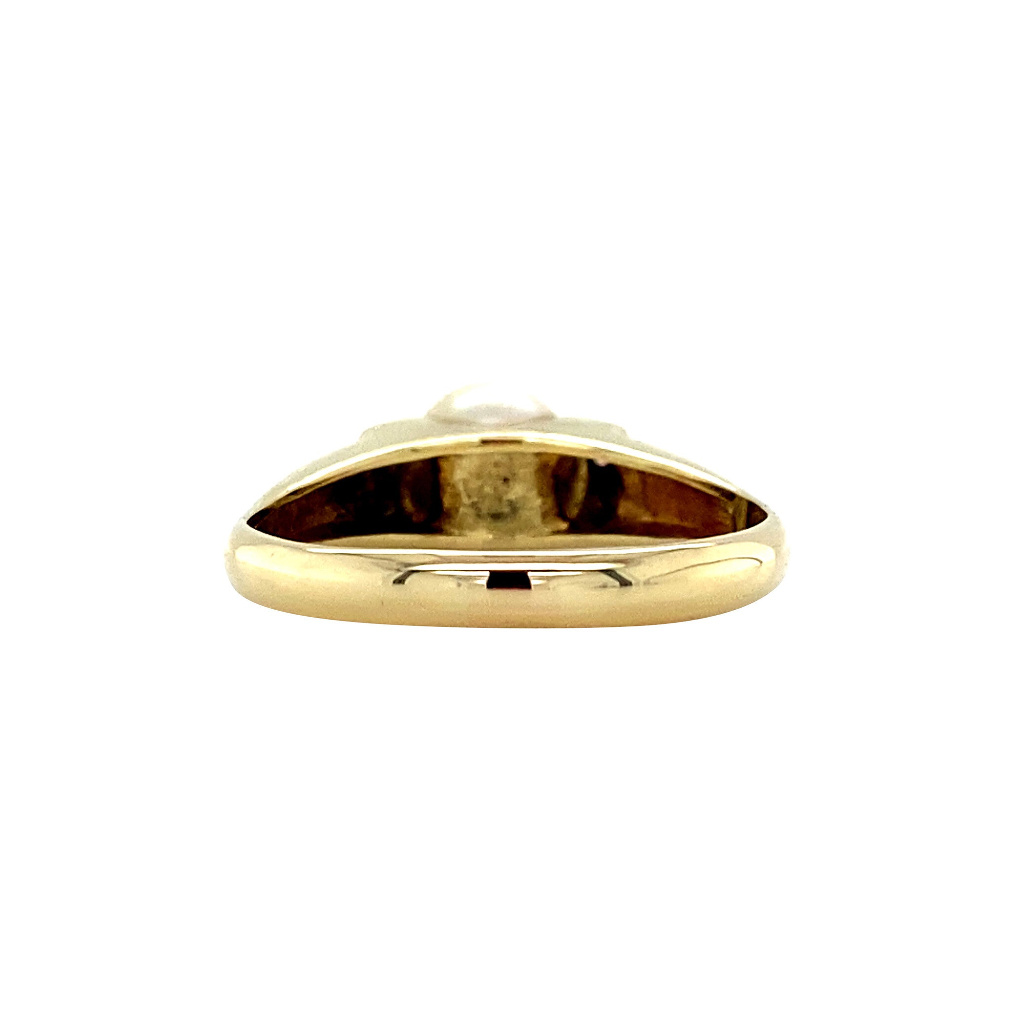 Gold ring with pearl and diamond 14 kt