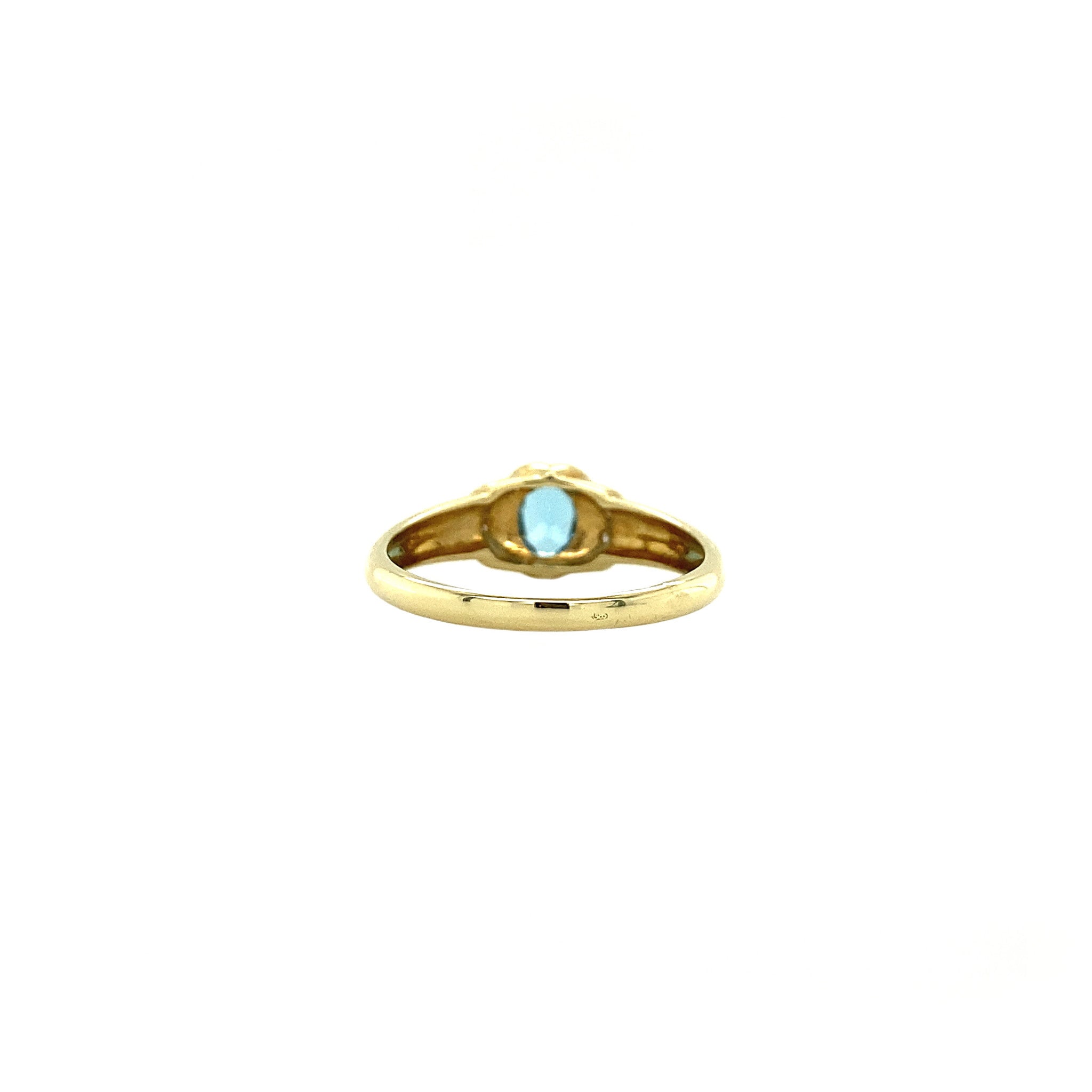 Gold ring with topaz and diamond 14 crt
