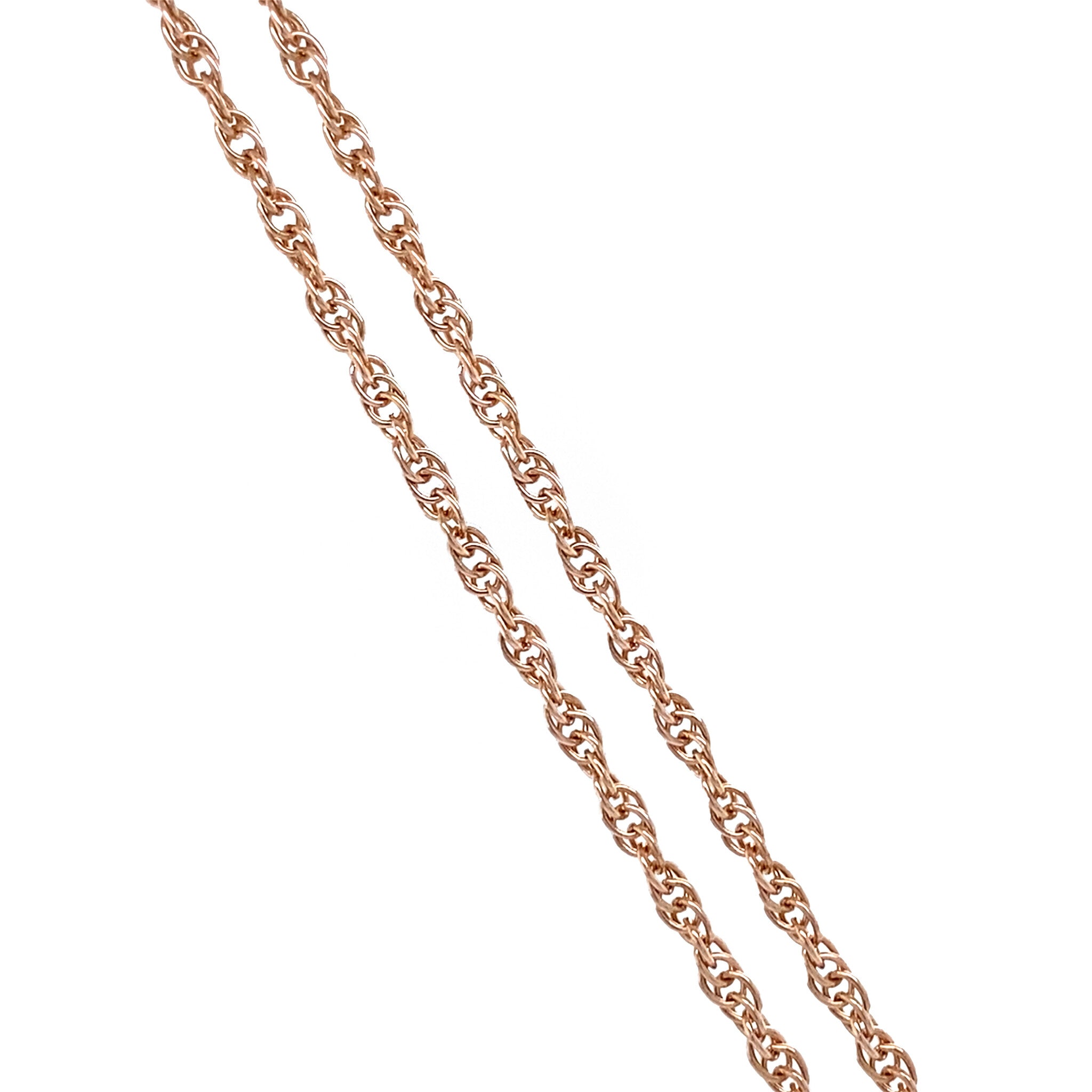 Roségouden vintage koord collier met hanger 14 krt