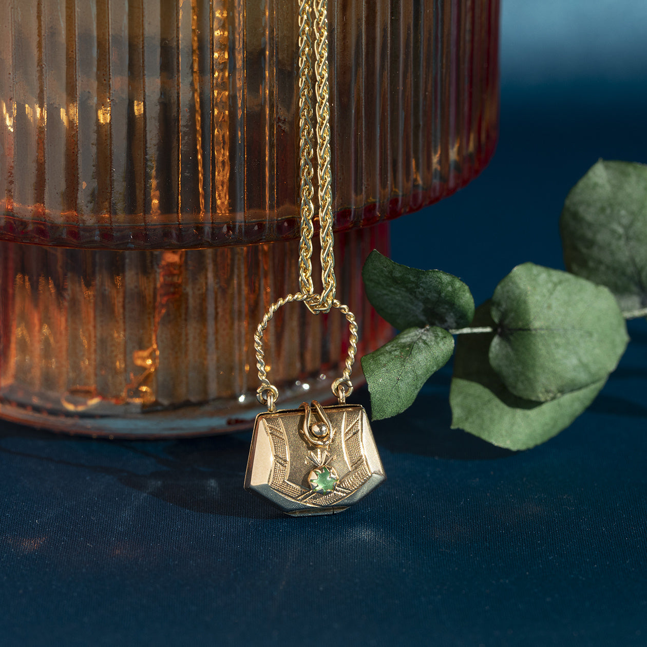 14 kt gold foxtail necklace