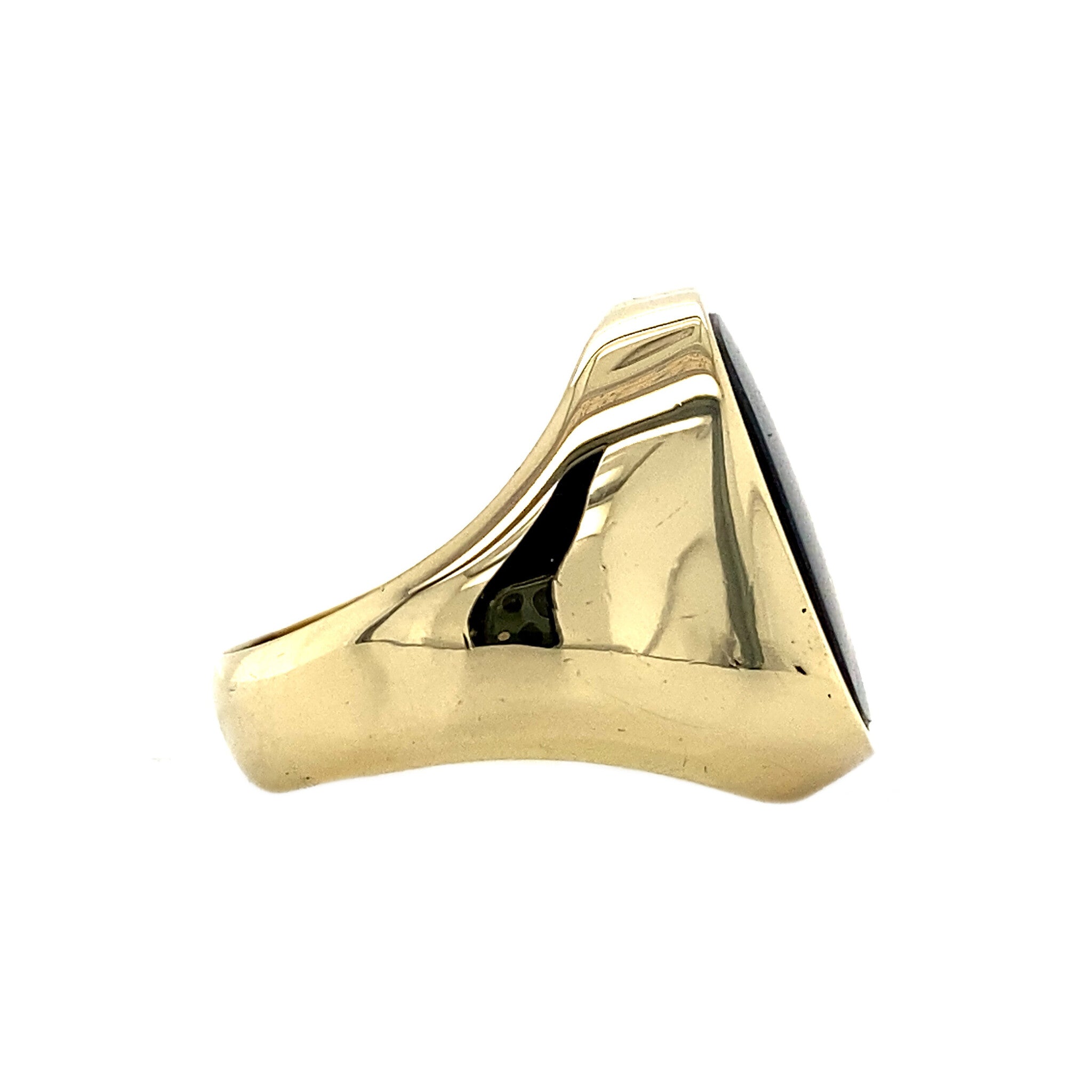 Gouden zegelring met onyx 14 krt