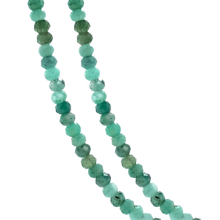 Emerald necklace with gold clasp 14 krt