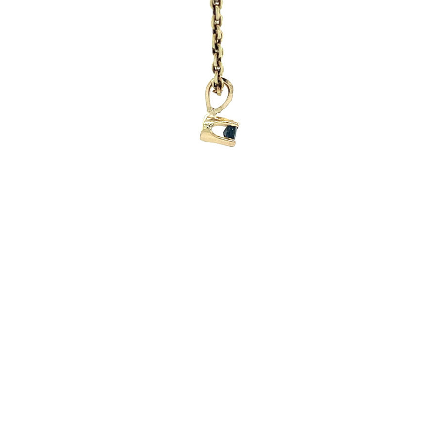 Gouden vintage solitair hanger met saffier 14 kt