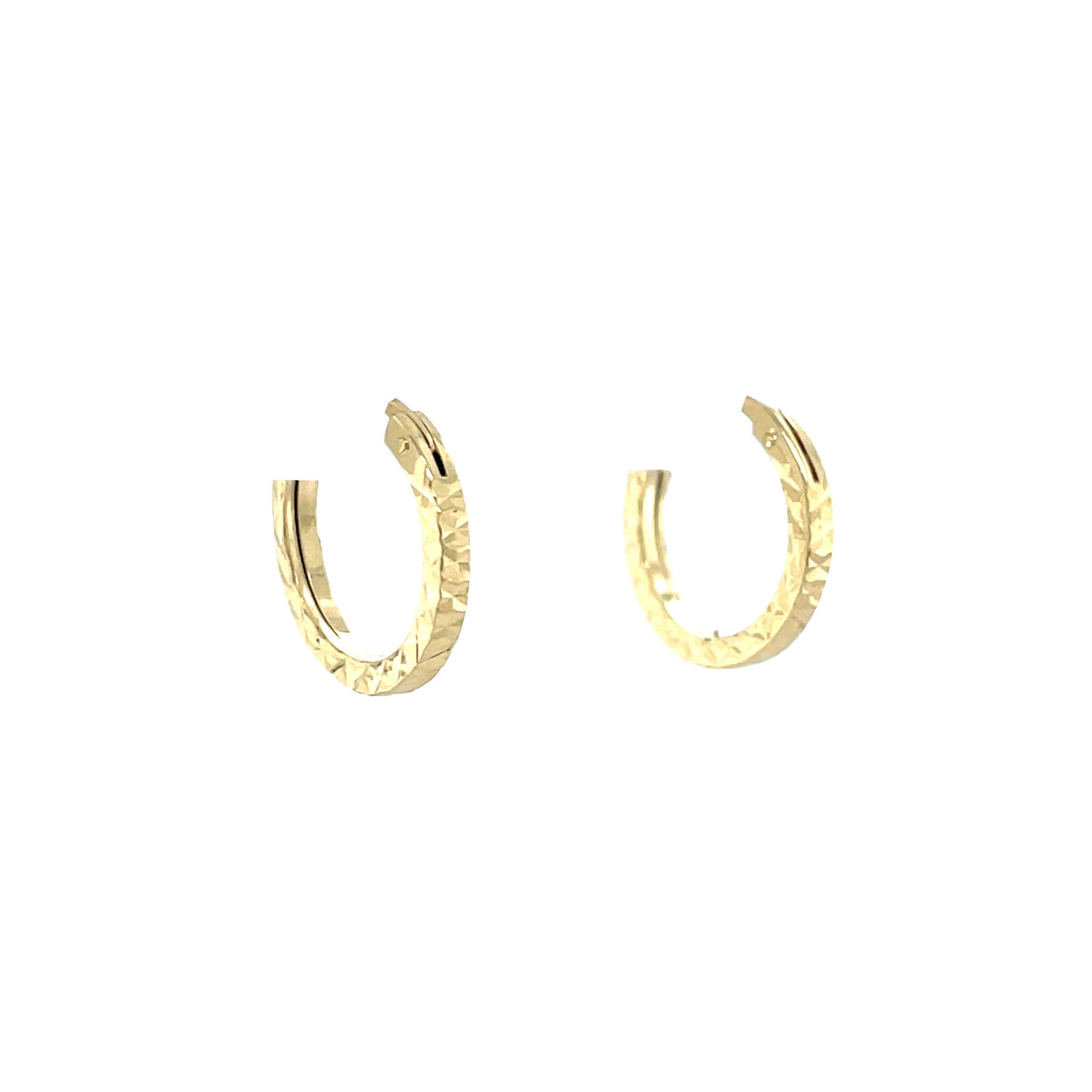 Gouden vintage fantasie oorringen 14 krt