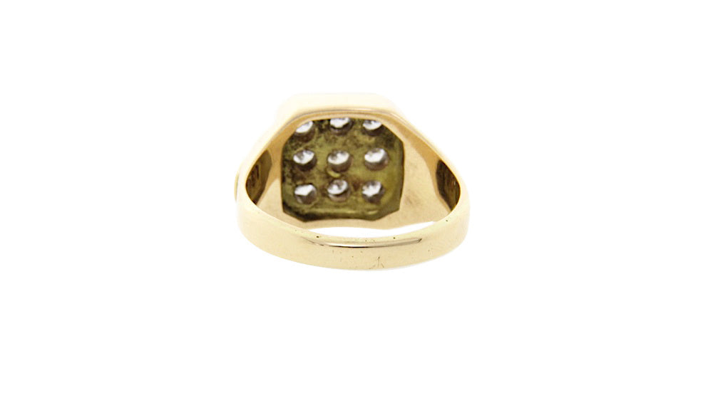Gouden herenring met diamant 14 krt