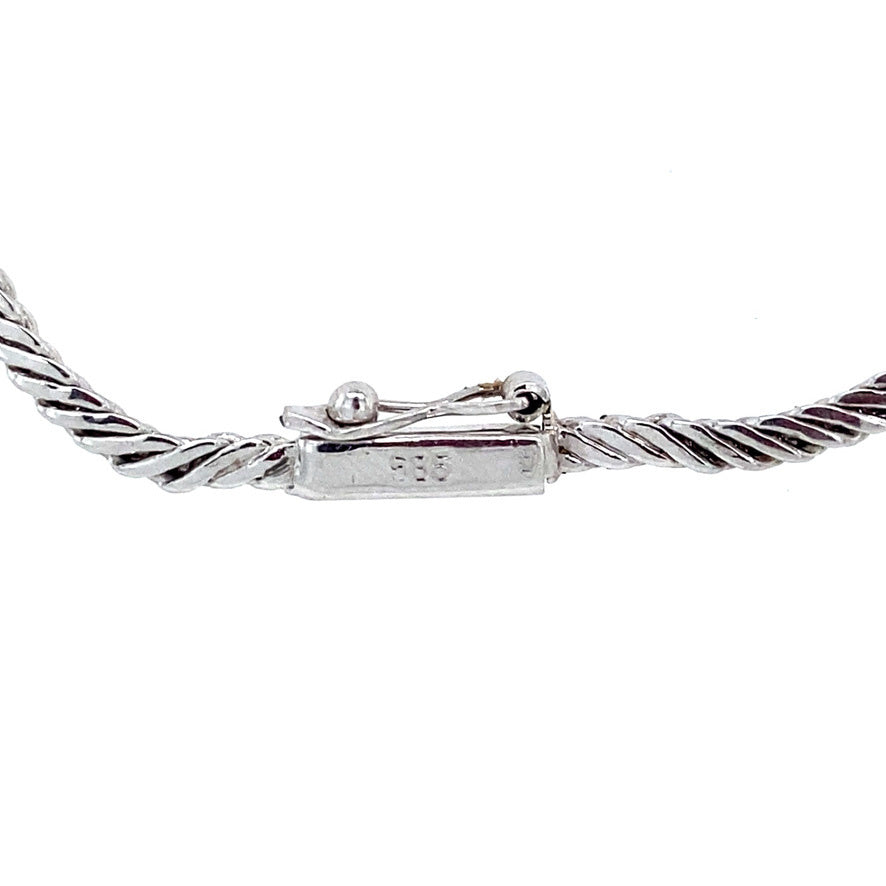 White gold vintage necklace with diamond 14 kt