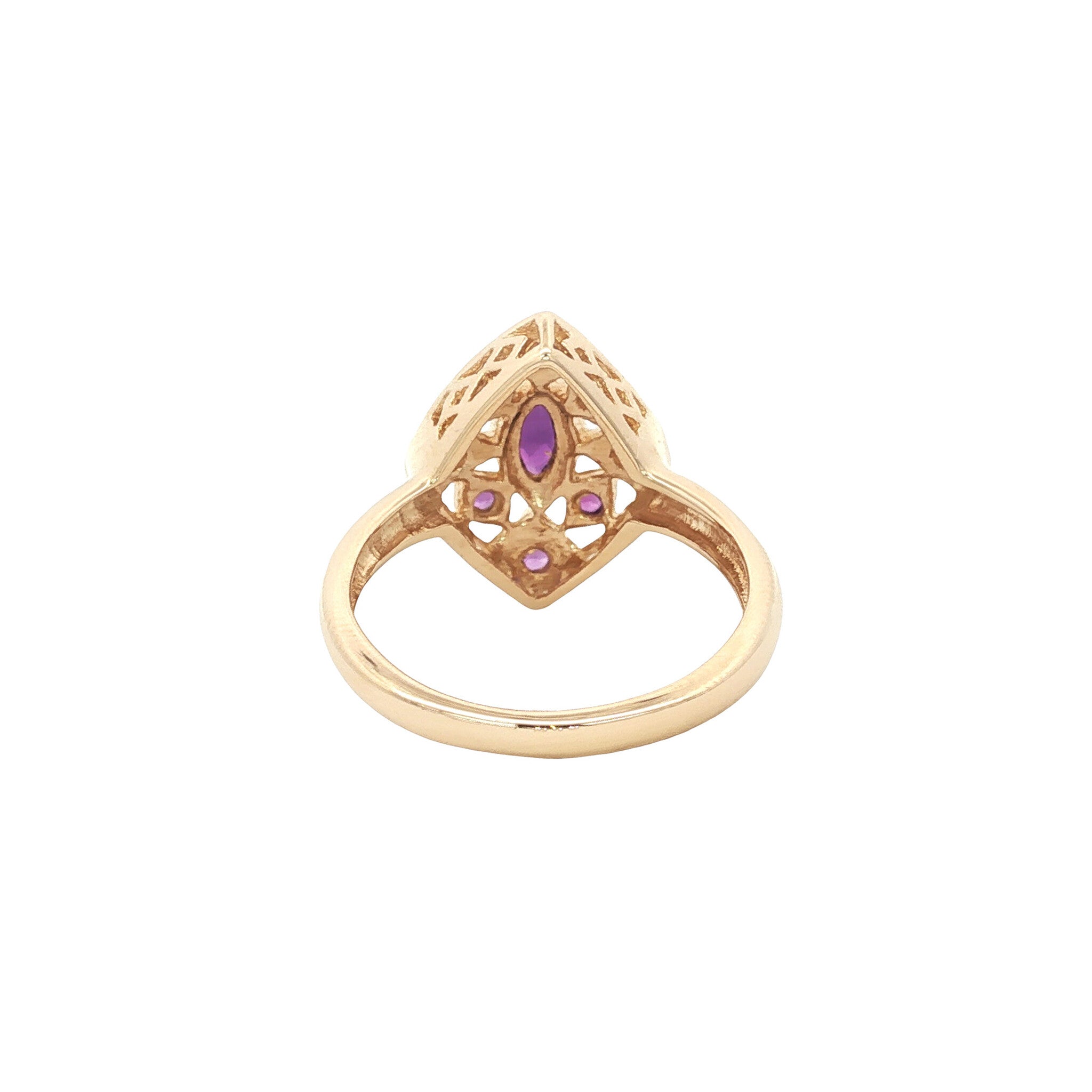 Gold ring with amethyst 14 kt