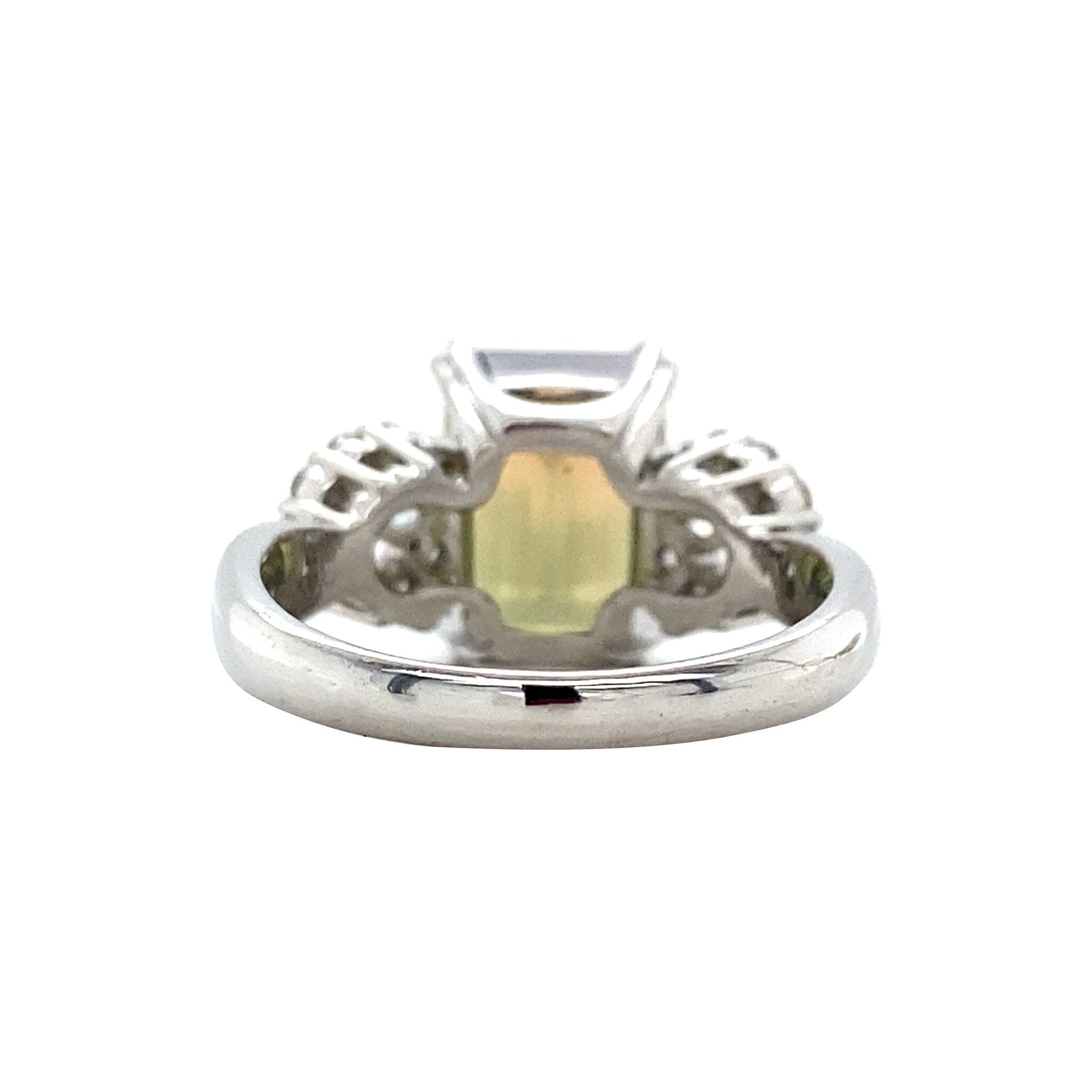 Platinum vintage ring with tourmaline and diamond 900