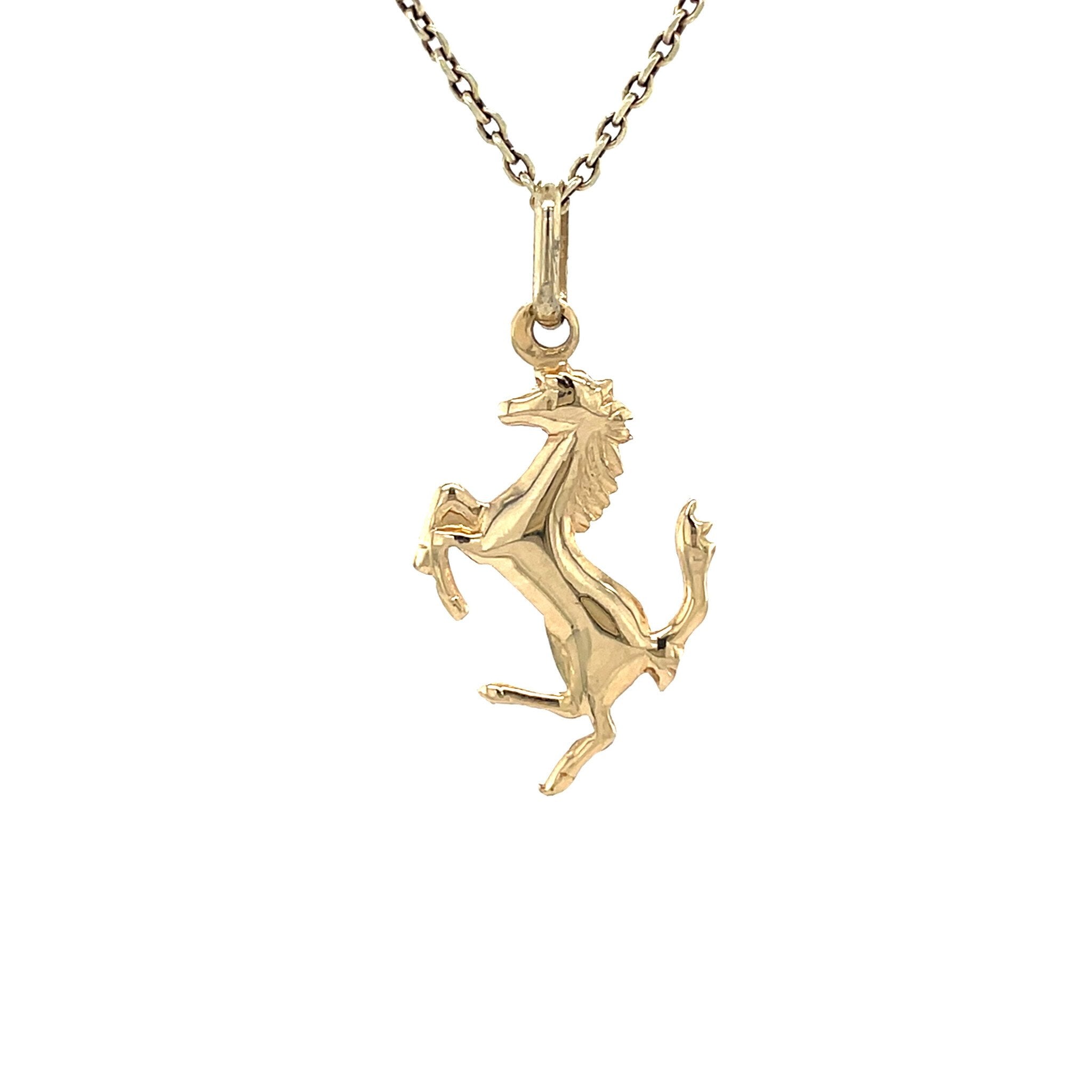 Vintage gold horse pendant, 14 kt