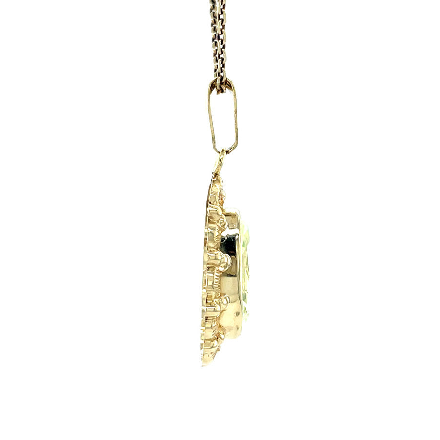 Vintage gold pendant with spinel, 14 kt