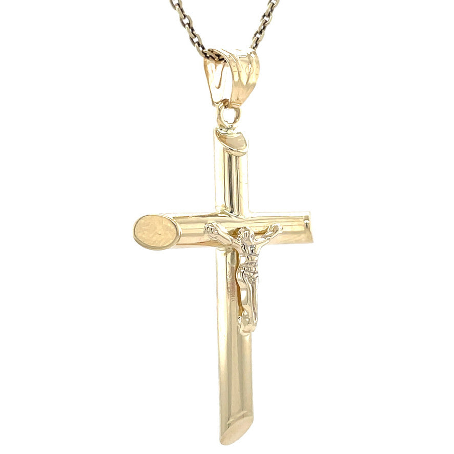 Gold vintage cross with Jesus pendant 14 kt