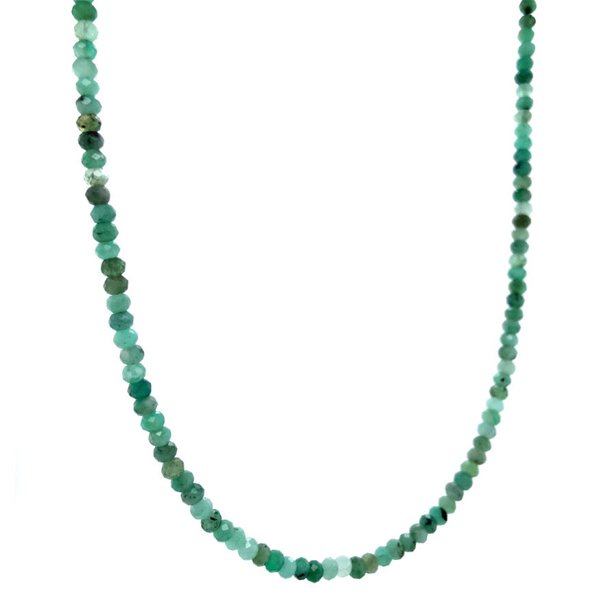 Emerald necklace with gold clasp 14 krt