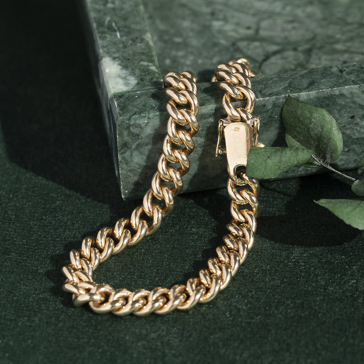 Gold bracelet gourmet 19 cm 14 krt