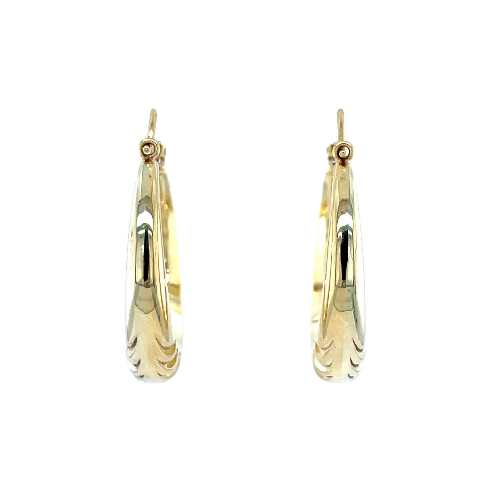 Gouden vintage fantasie oorringen 14 krt