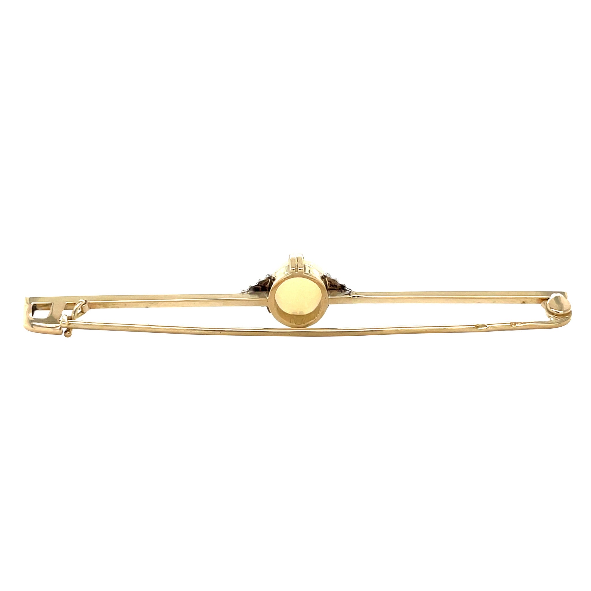 Gold brooch with opal 14 kt