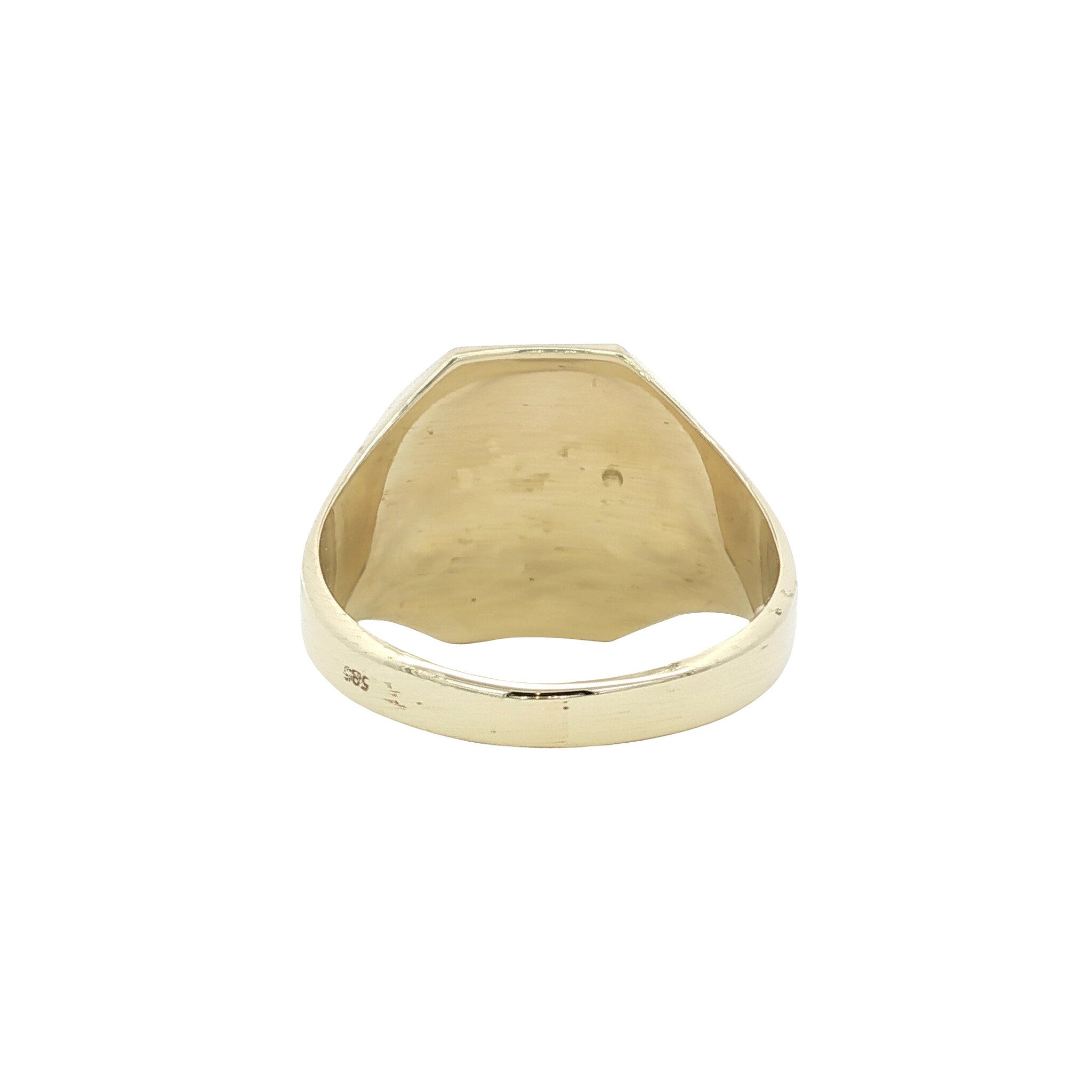 Gouden vintage zegelring met gravure 14 kt