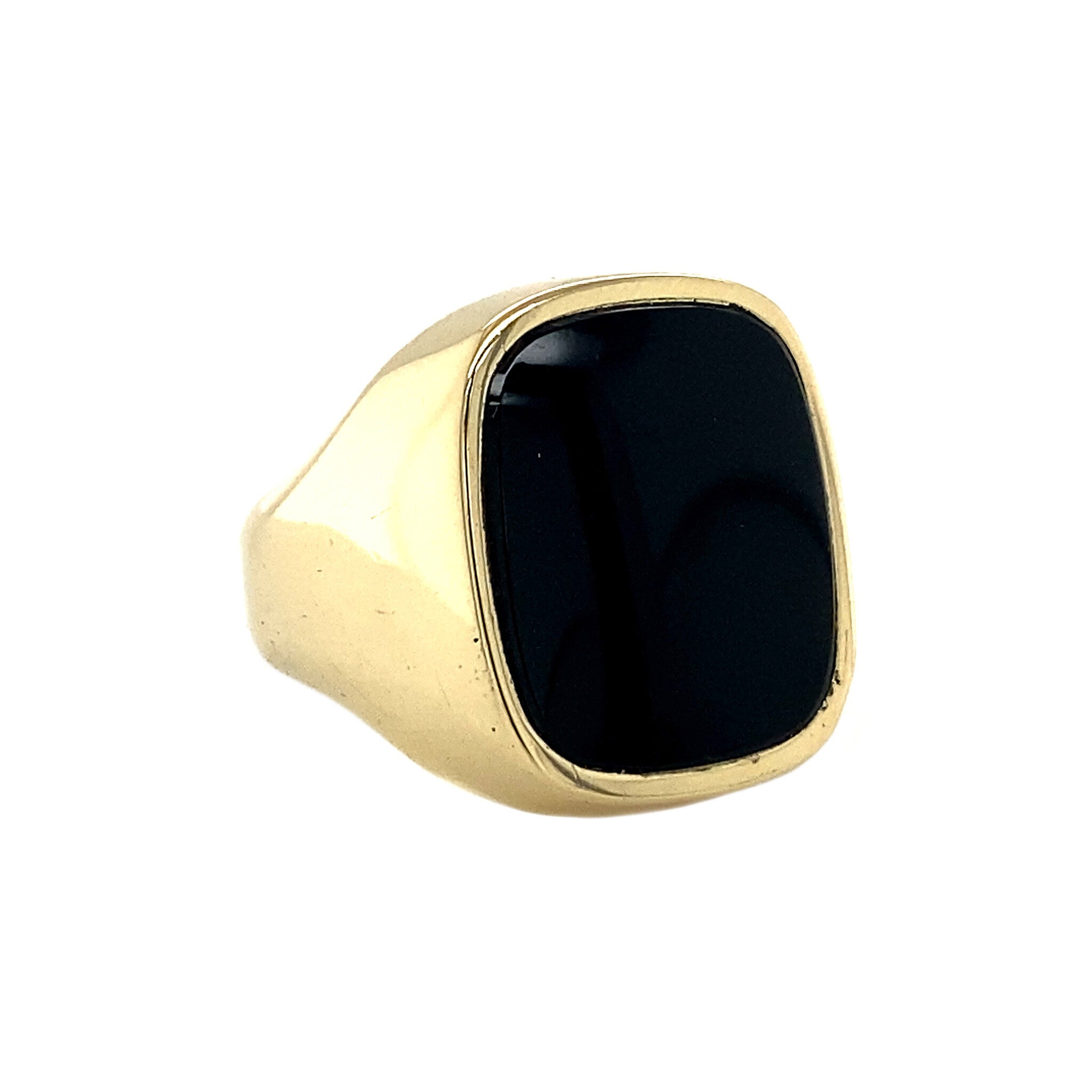 Gouden zegelring met onyx 14 krt