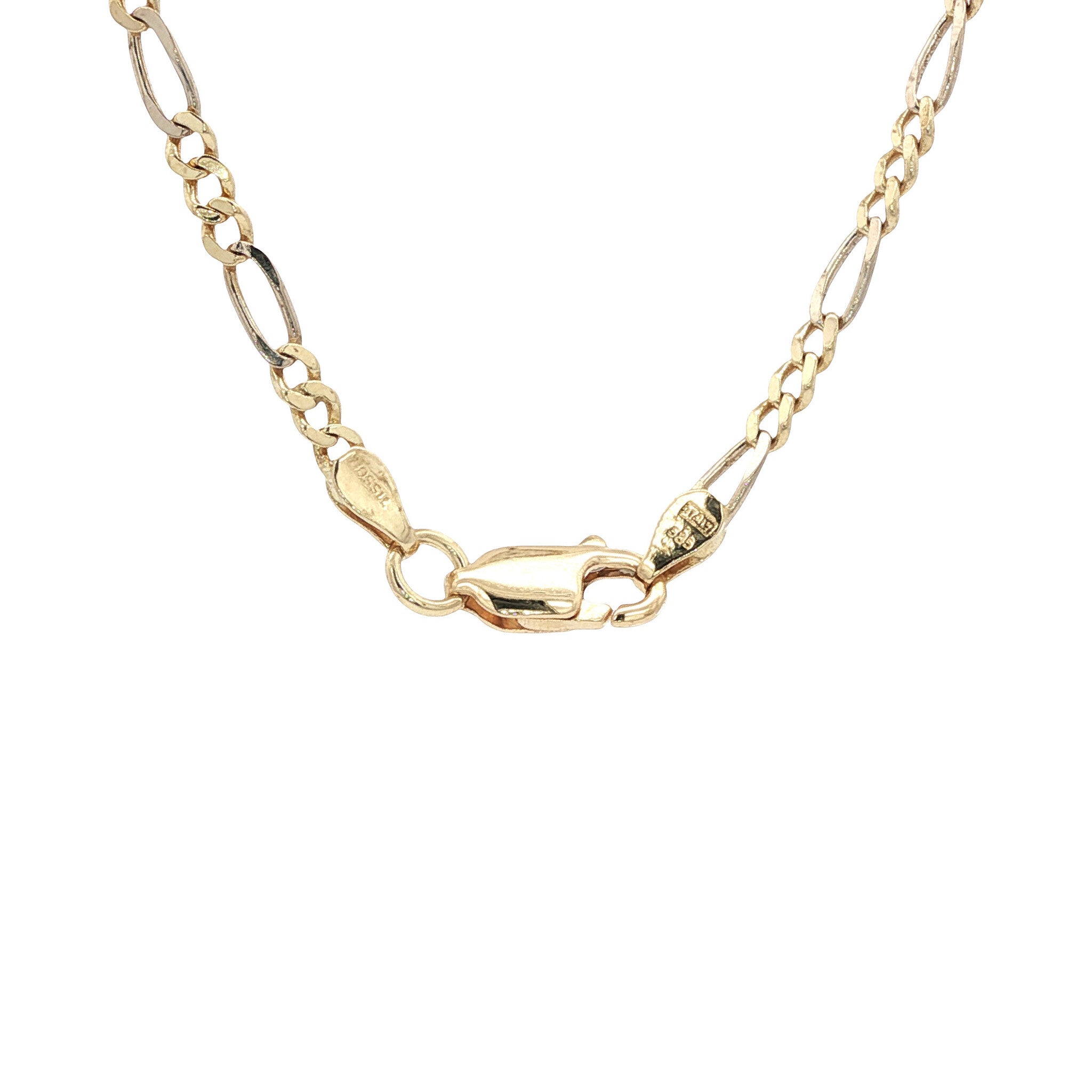 Bicolour gouden vintage figaro collier 14 kt