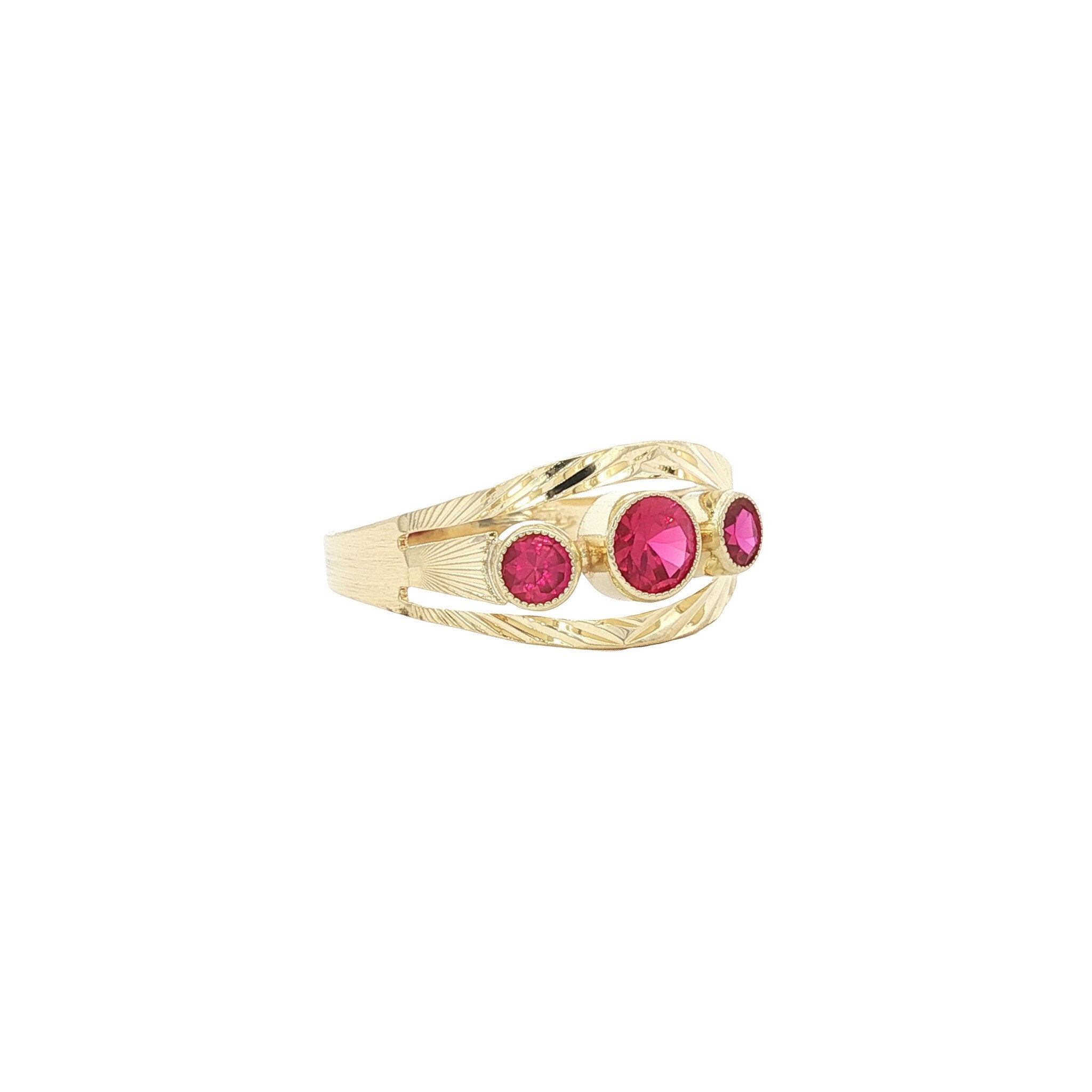 Gouden ring met robijn 14 kt