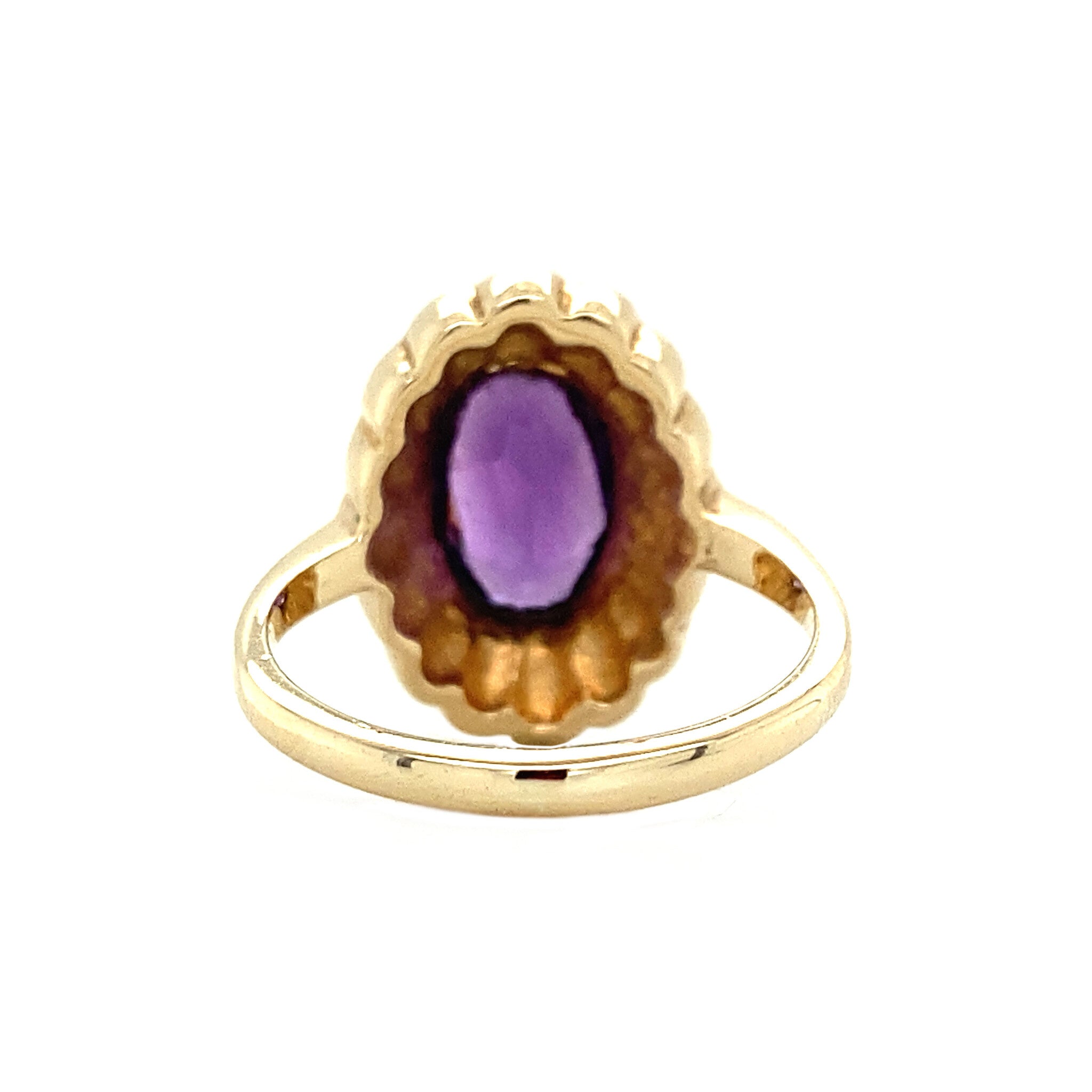 Ring with amehist and pearl 9 krt