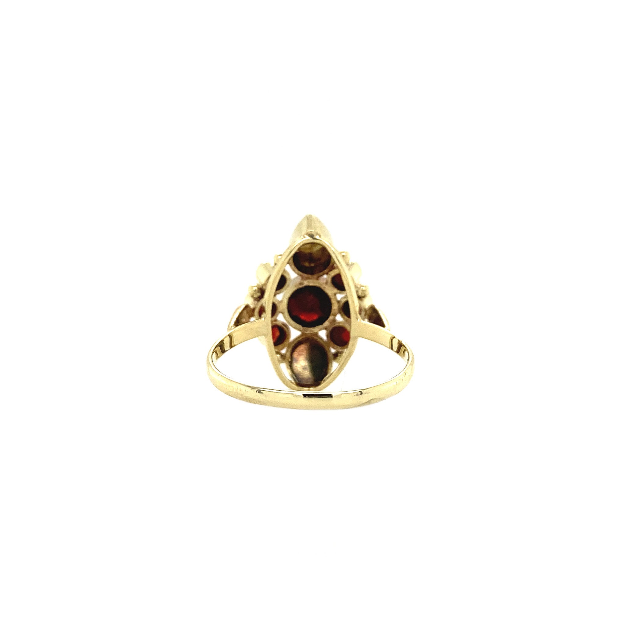 Gold ring with garnet 14 kt