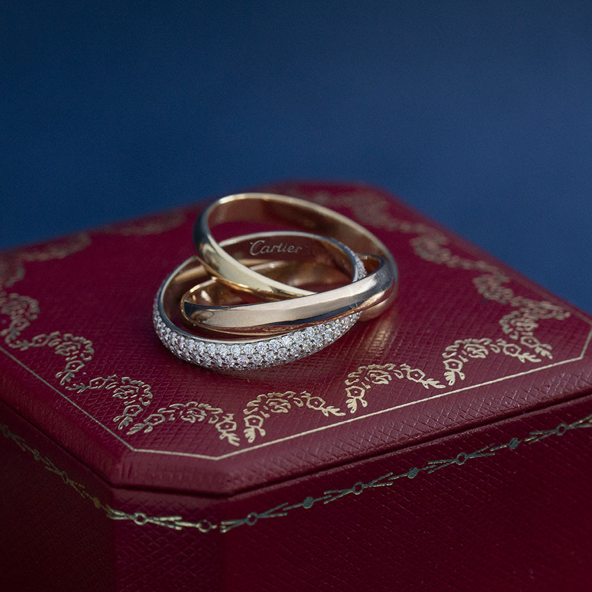 Vintage Cartier trinity ring met diamant 18 krt