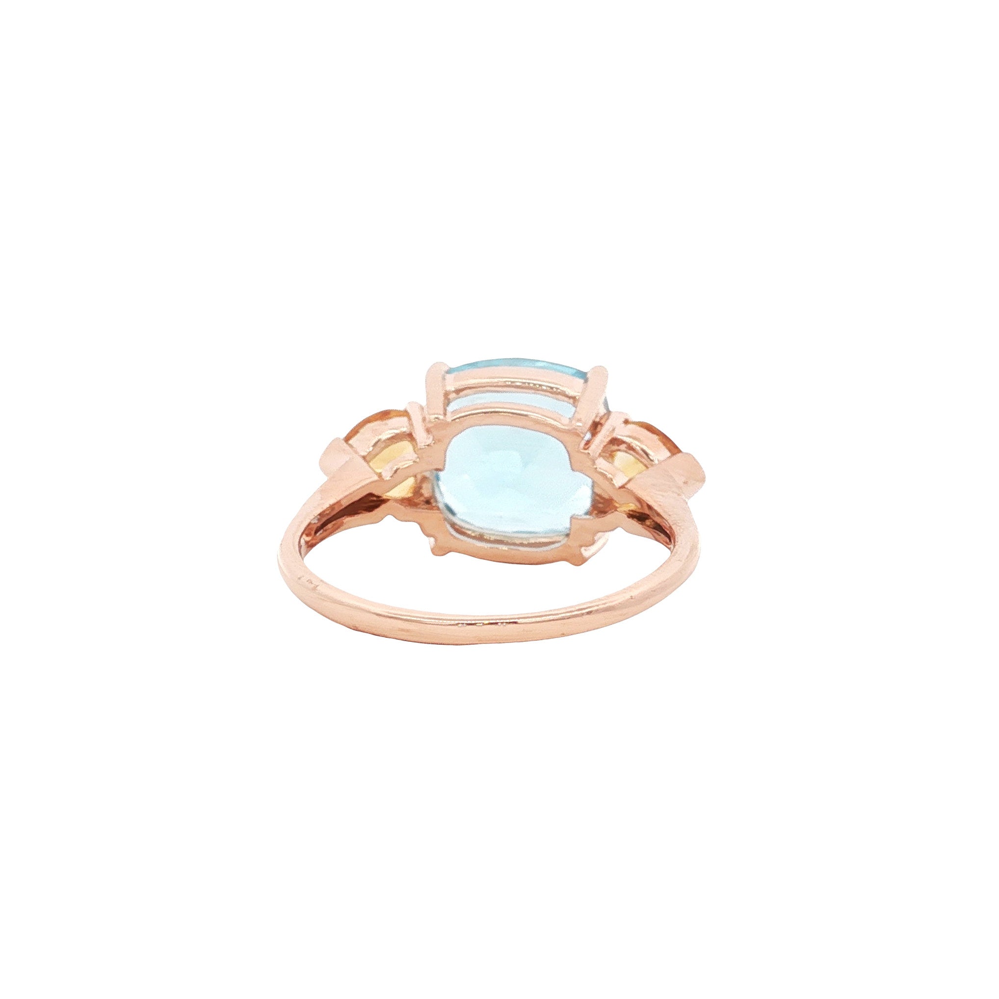 Ring with topaz and citrine, 9 kt
