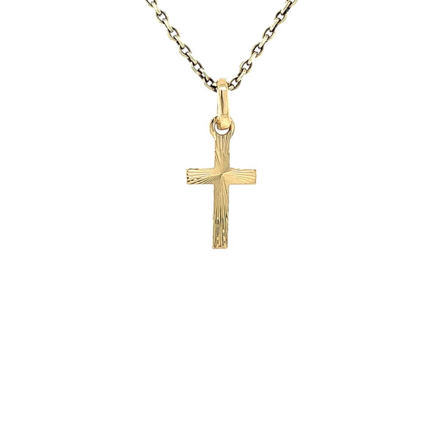 Vintage gold cross pendant 18 kt