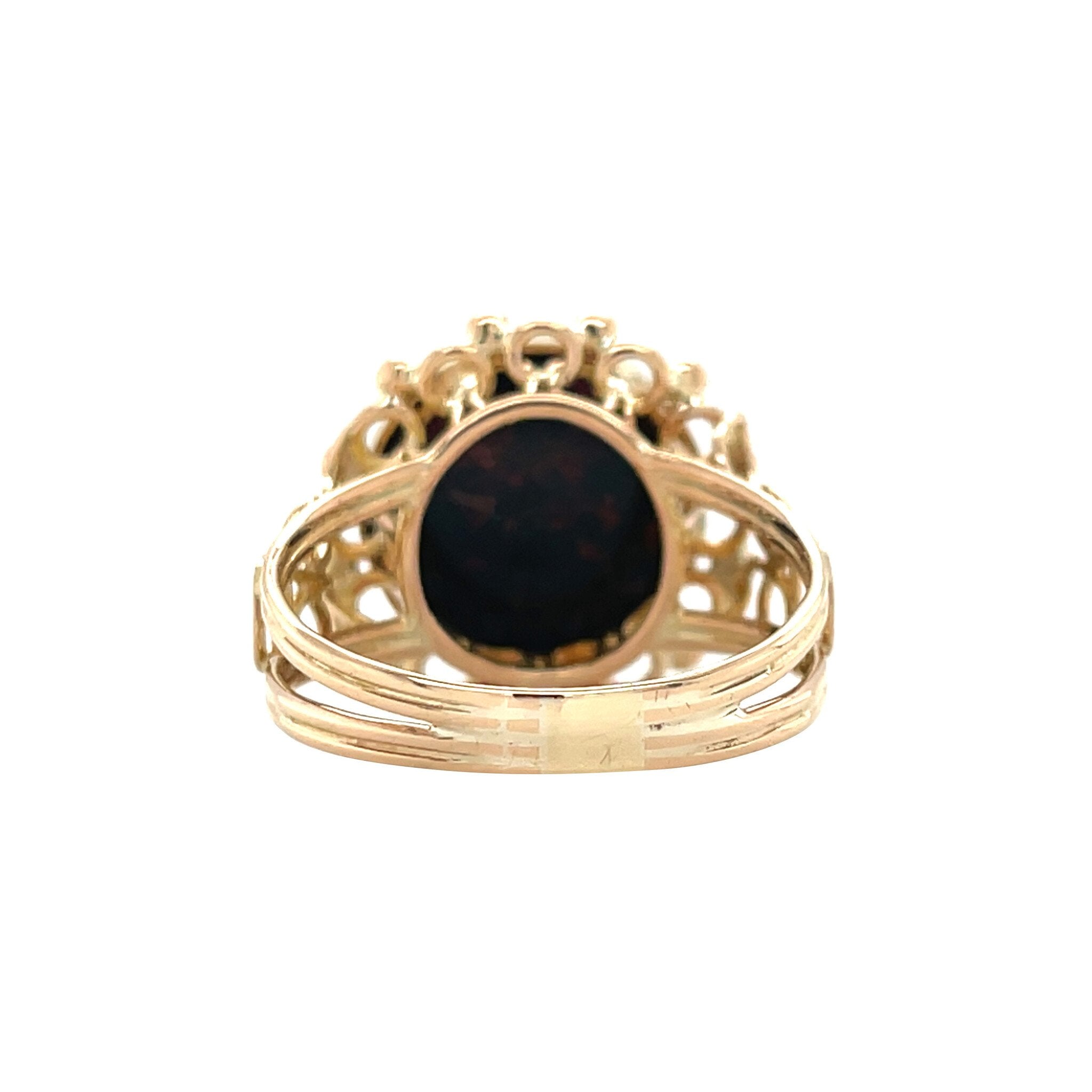 Gouden vintage ring met bloedsteen 14 kt