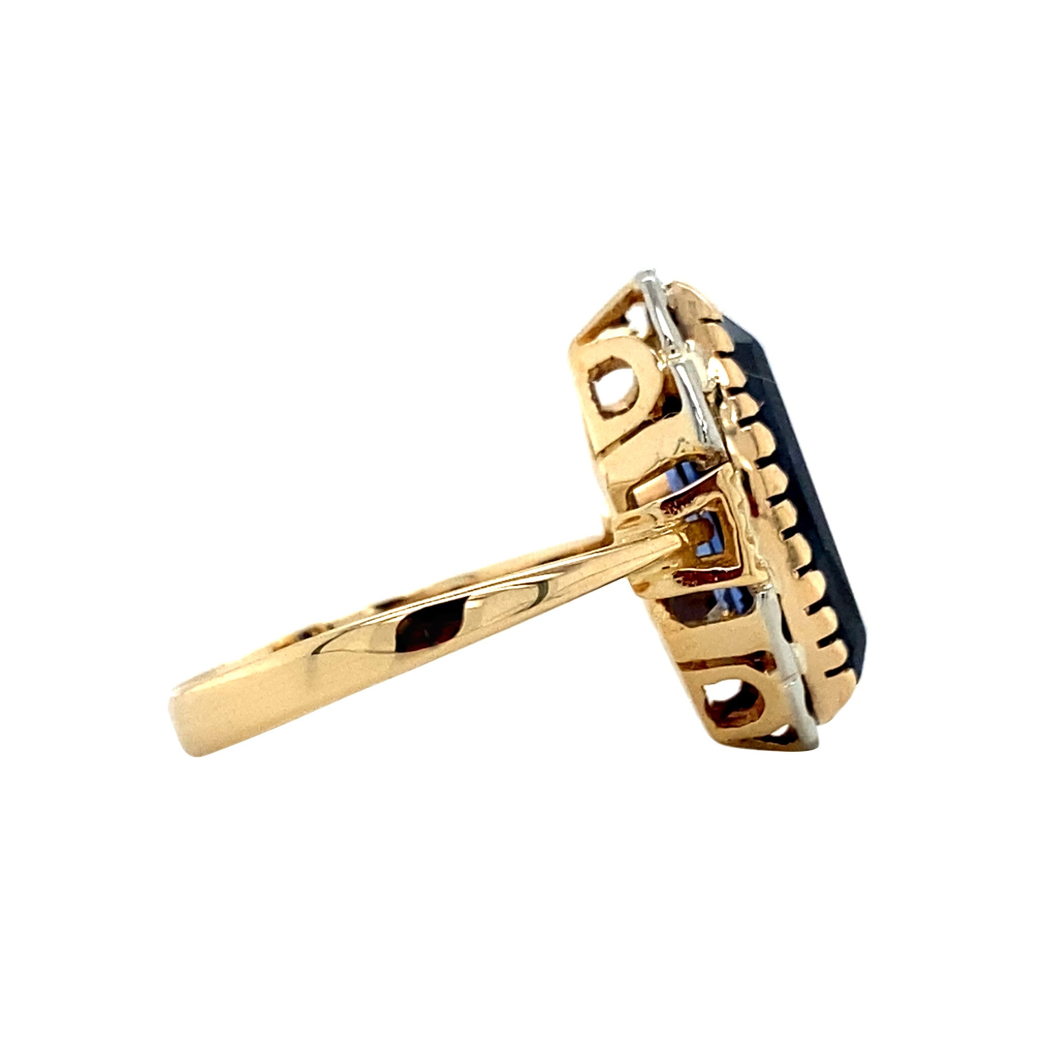 Gouden ring met saffier 18 krt