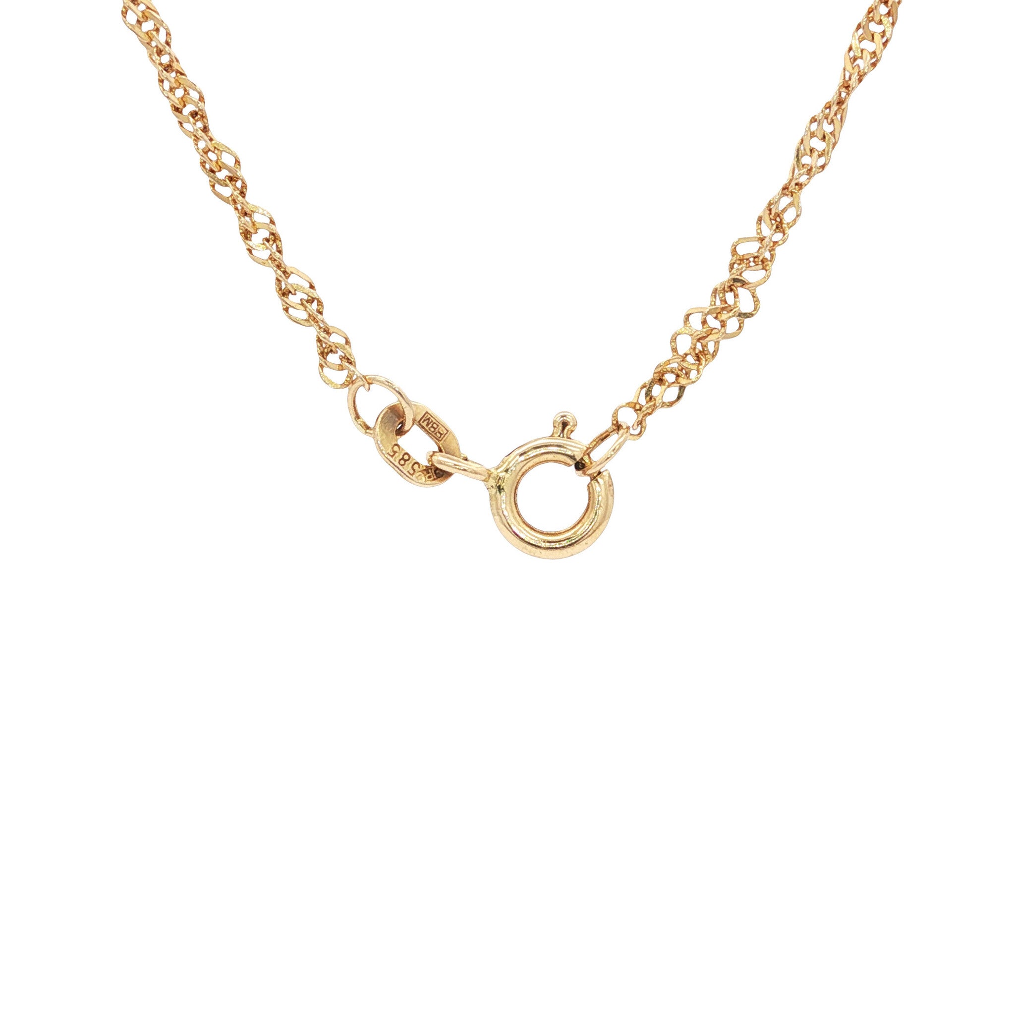 Golden vintage Singapore necklace 14 kt