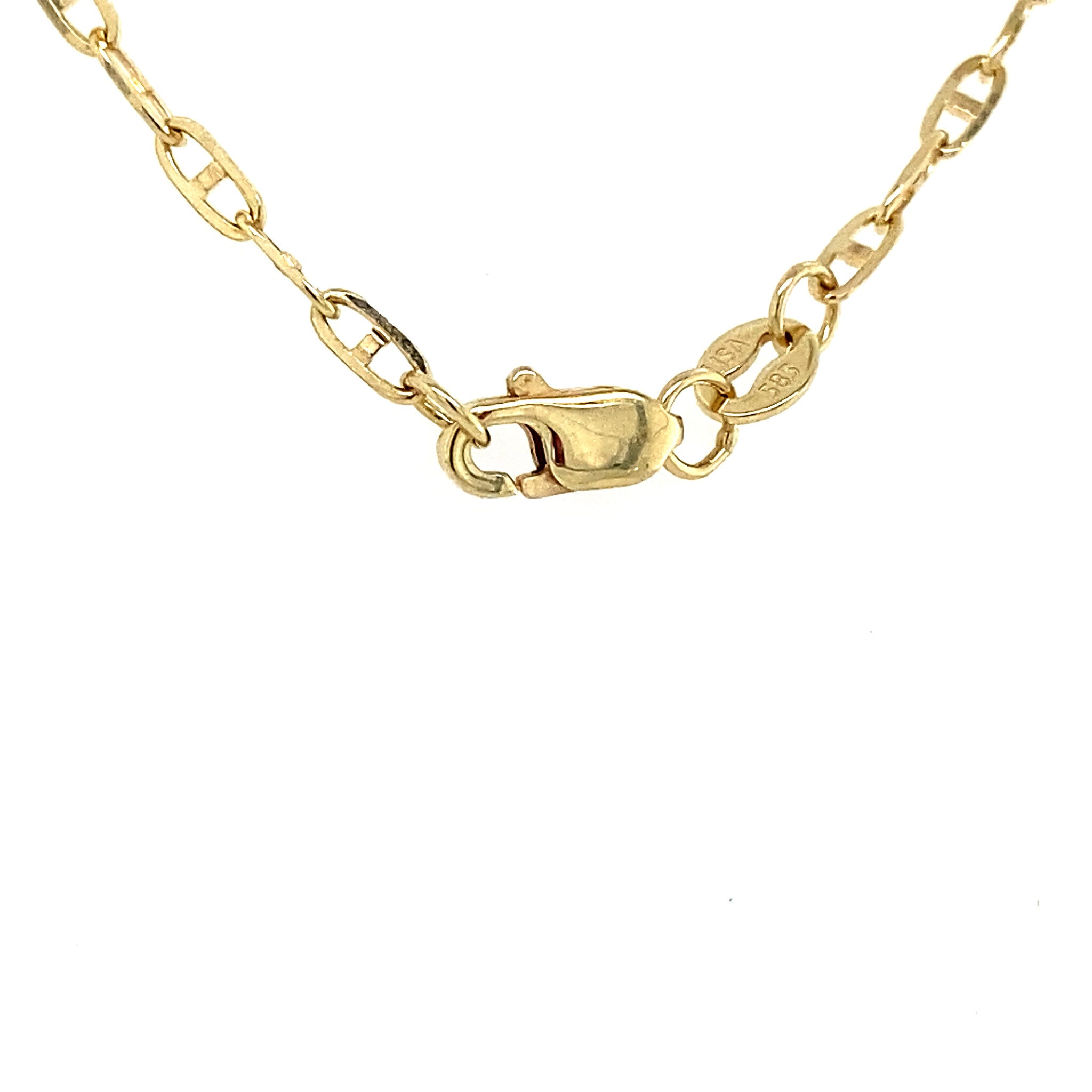 14 kt gold fancy long necklace