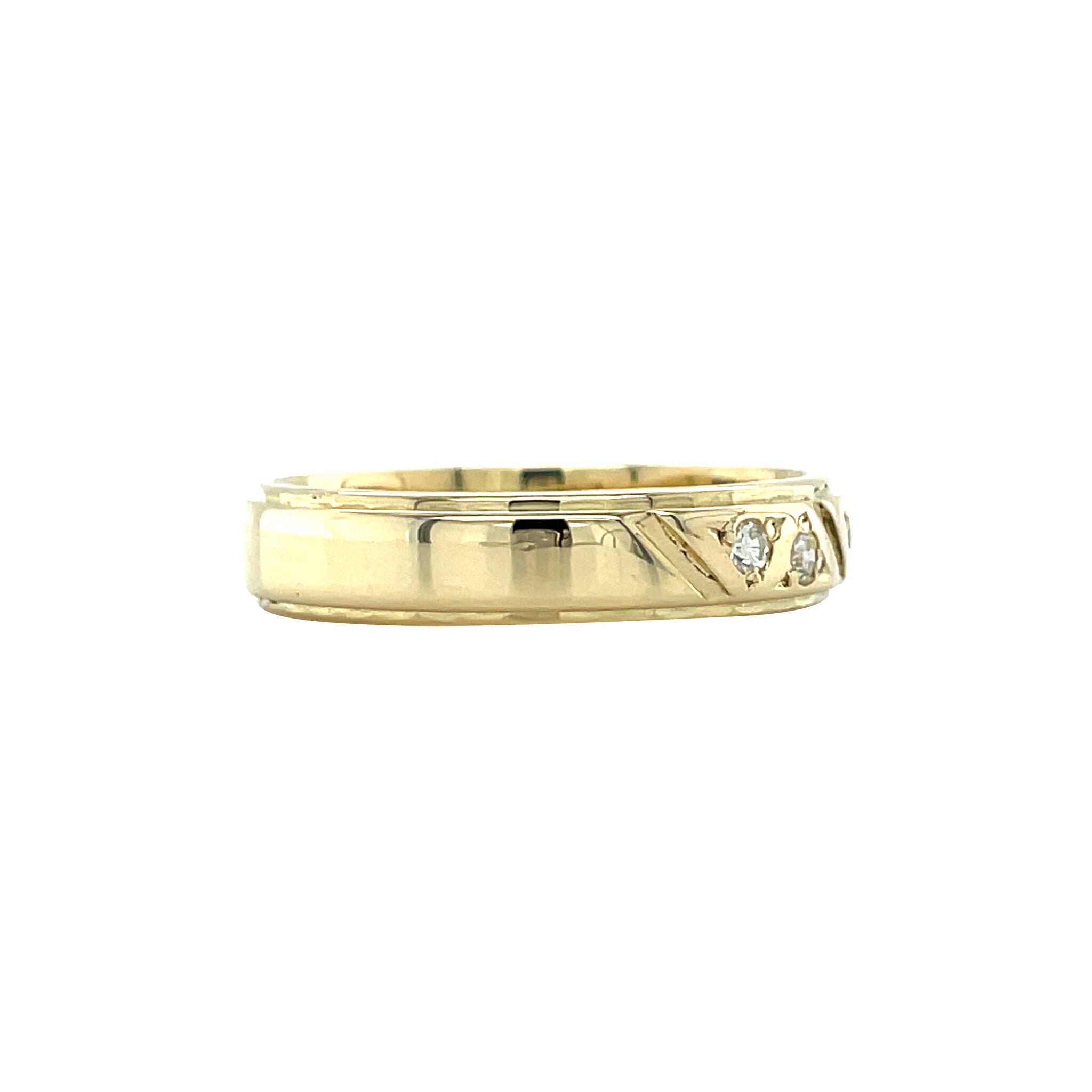 Gouden vintage ring met diamant 14 kt