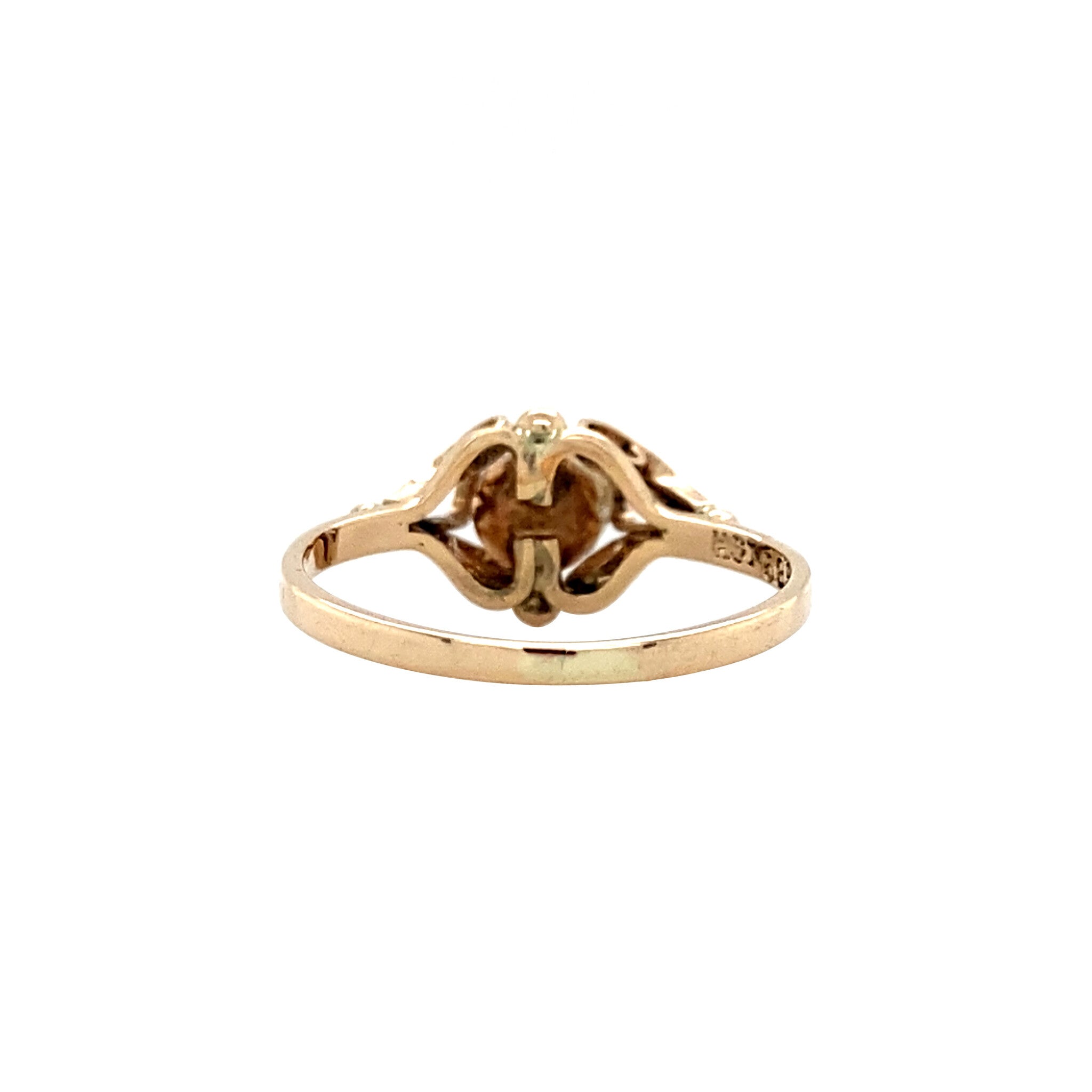 Gouden ring met parel 14 krt