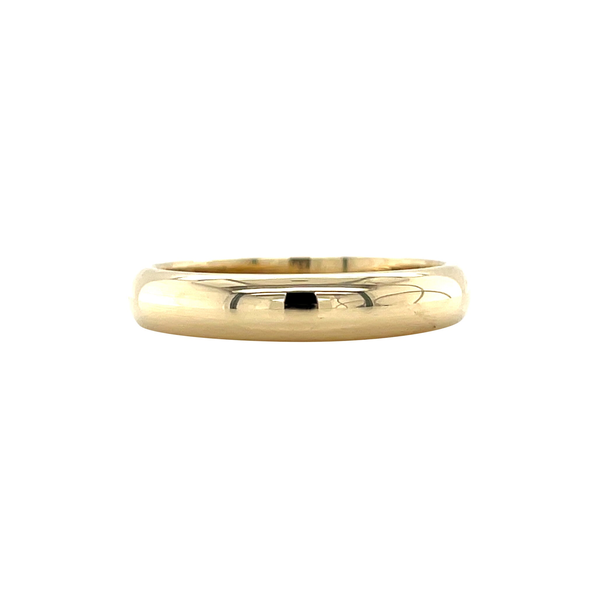 Gouden vintage gladde trouw ring 14 krt